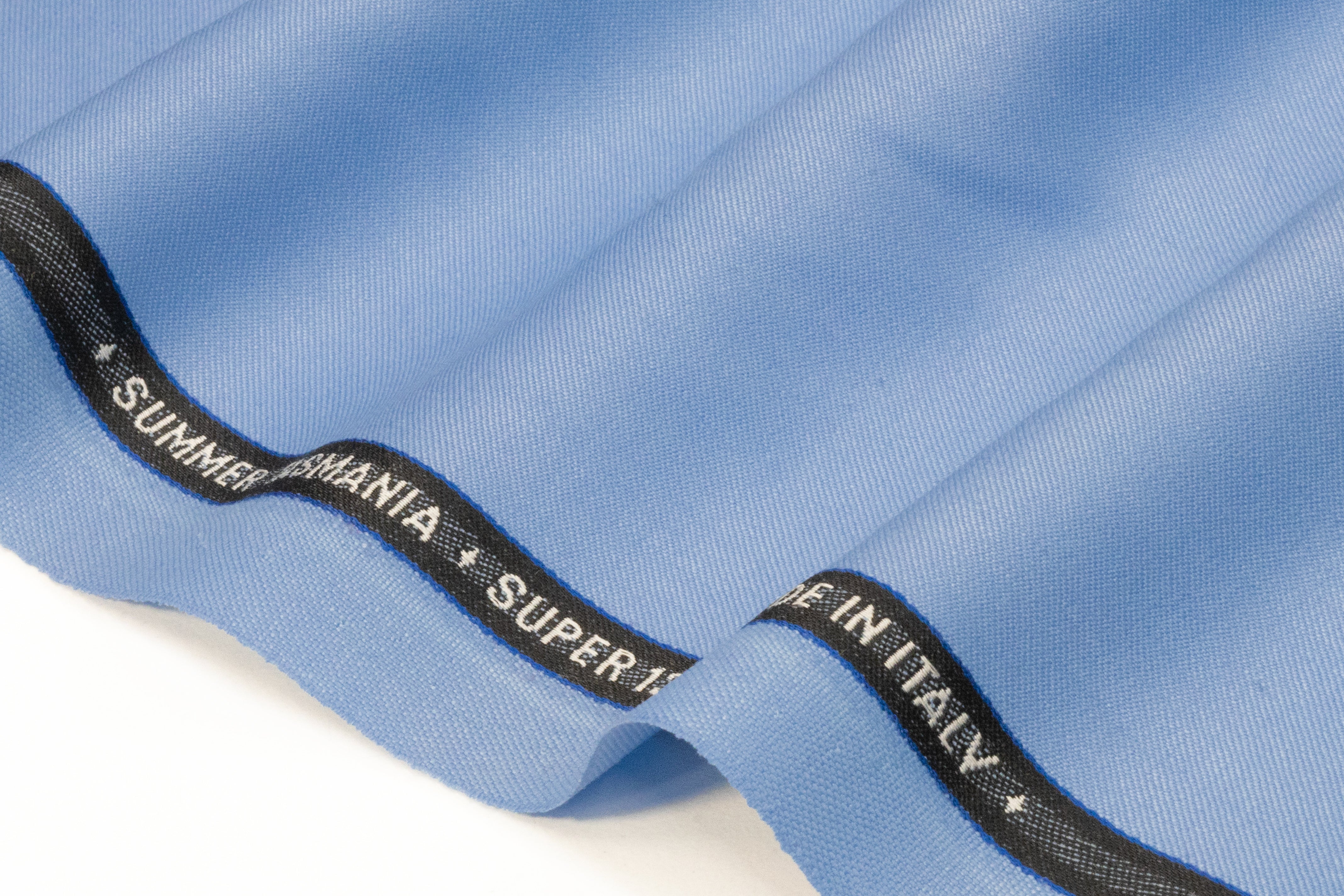 Summer Tasmania Super 130s Italian Wool Suiting - Carolina Blue
