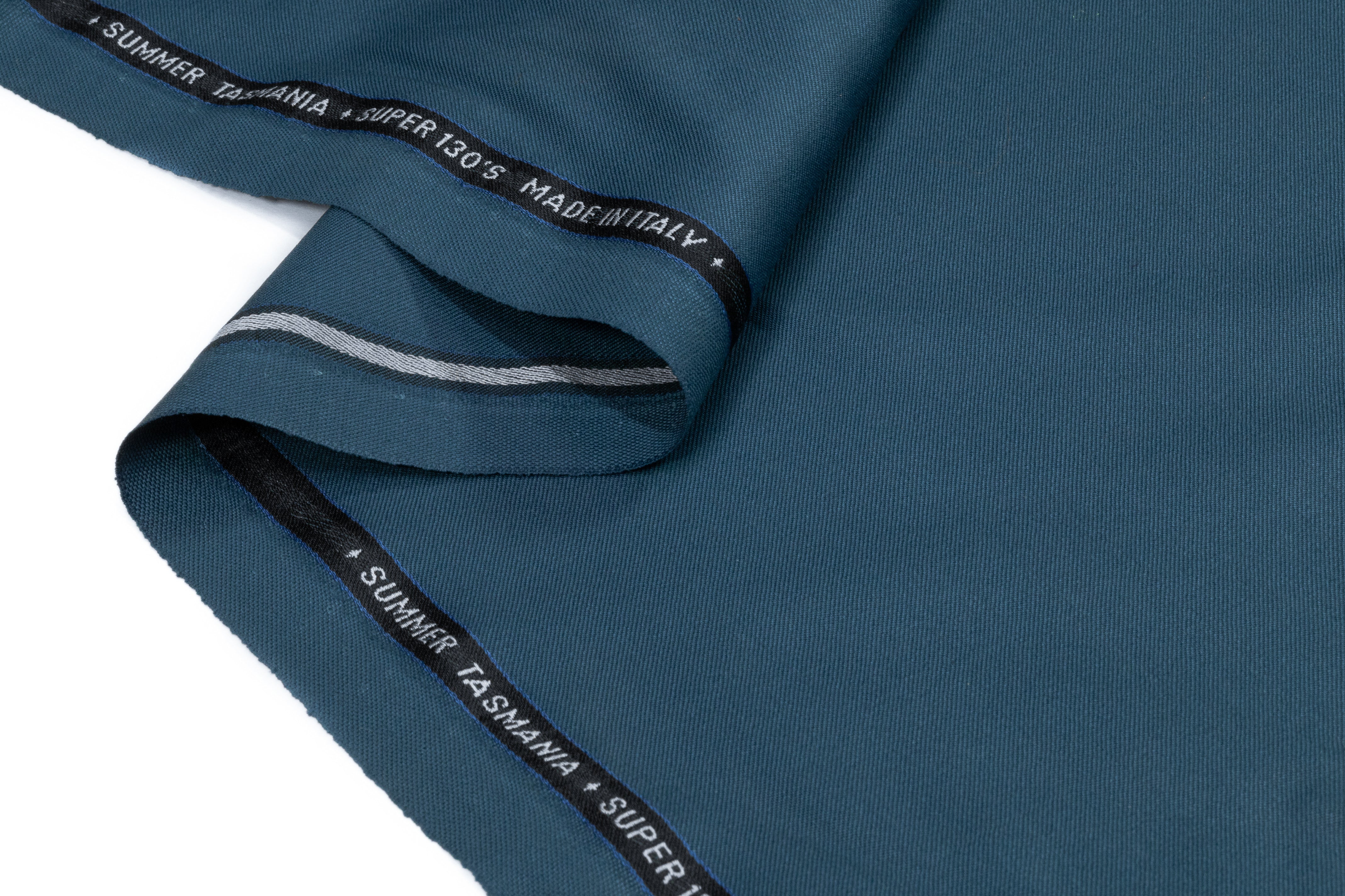 Summer Tasmania Super 130s Italian Wool Suiting - Blue Jay
