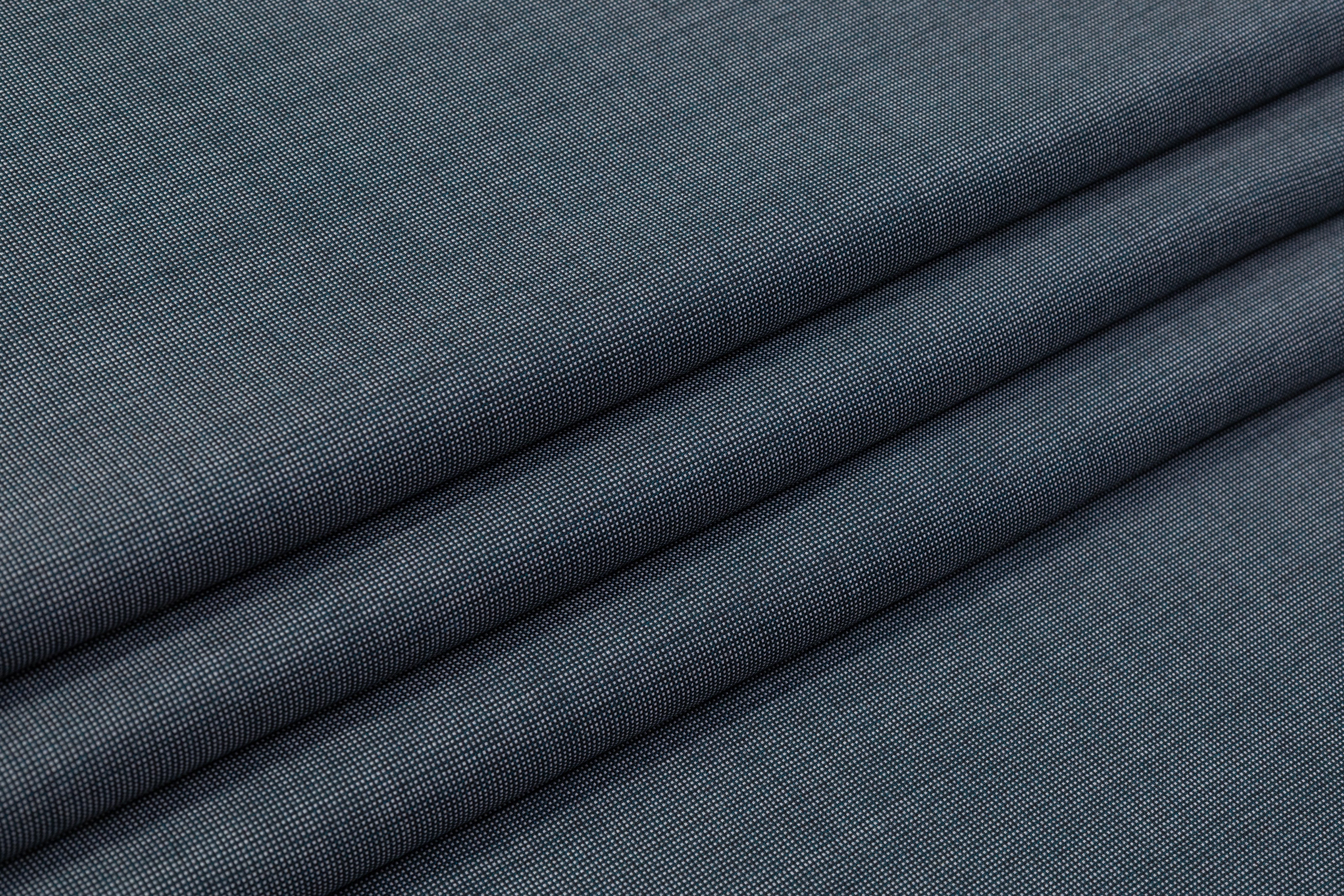 Guabello - Pin Dot Italian Wool Suiting - Green / White