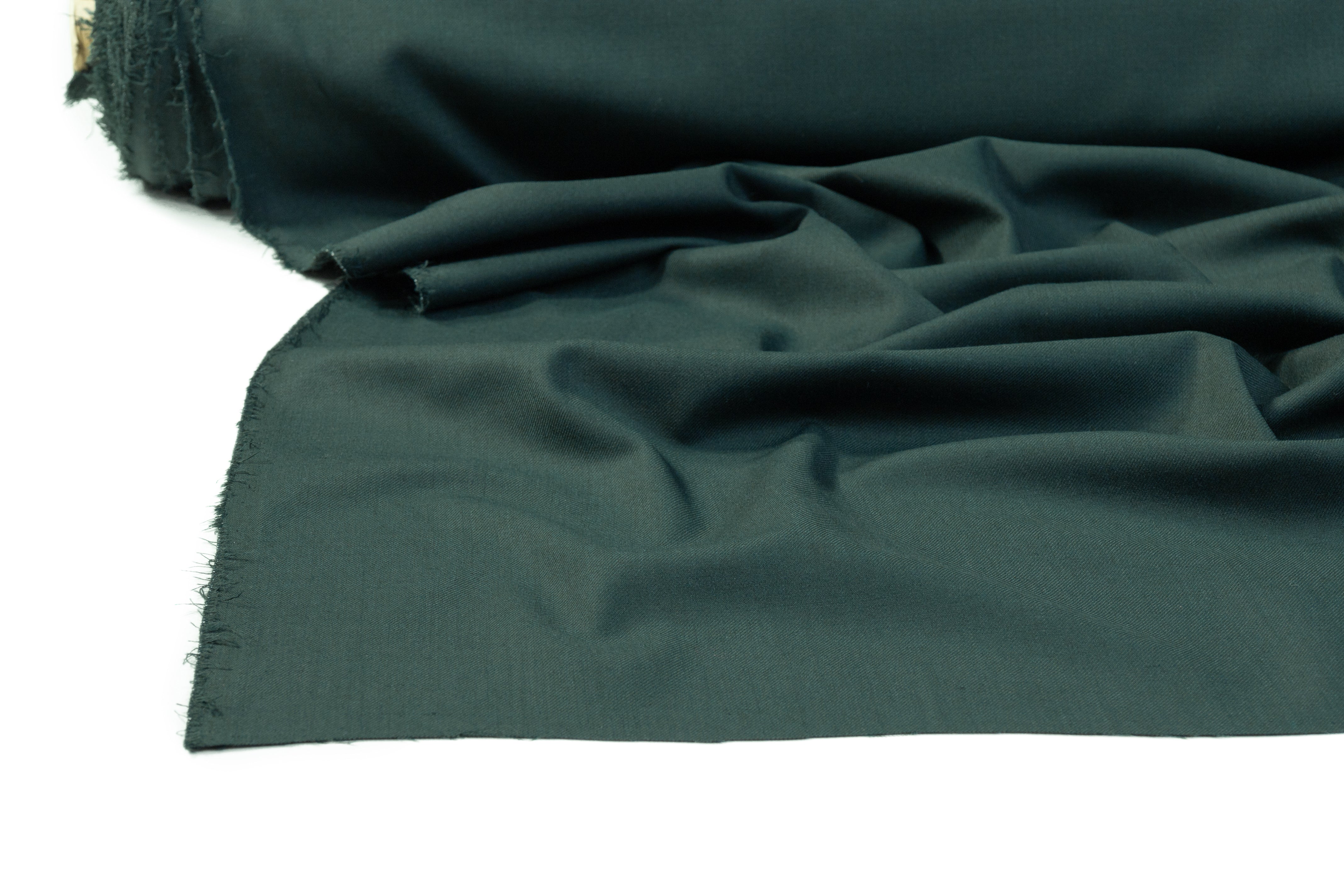 Italian Poly Wool Stretch Twill Suiting - Green