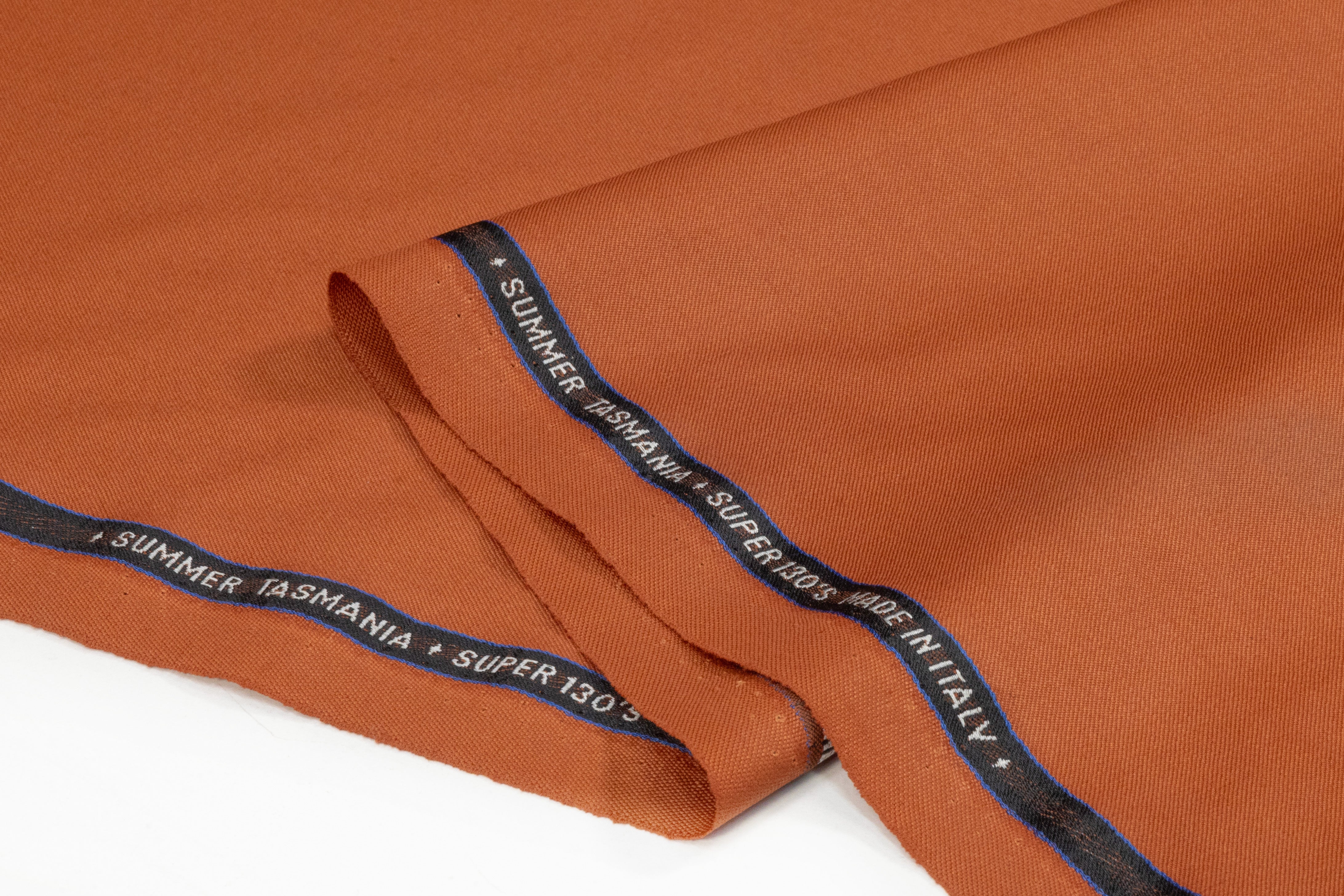 Summer Tasmania Super 130s Italian Wool Suiting - Rust