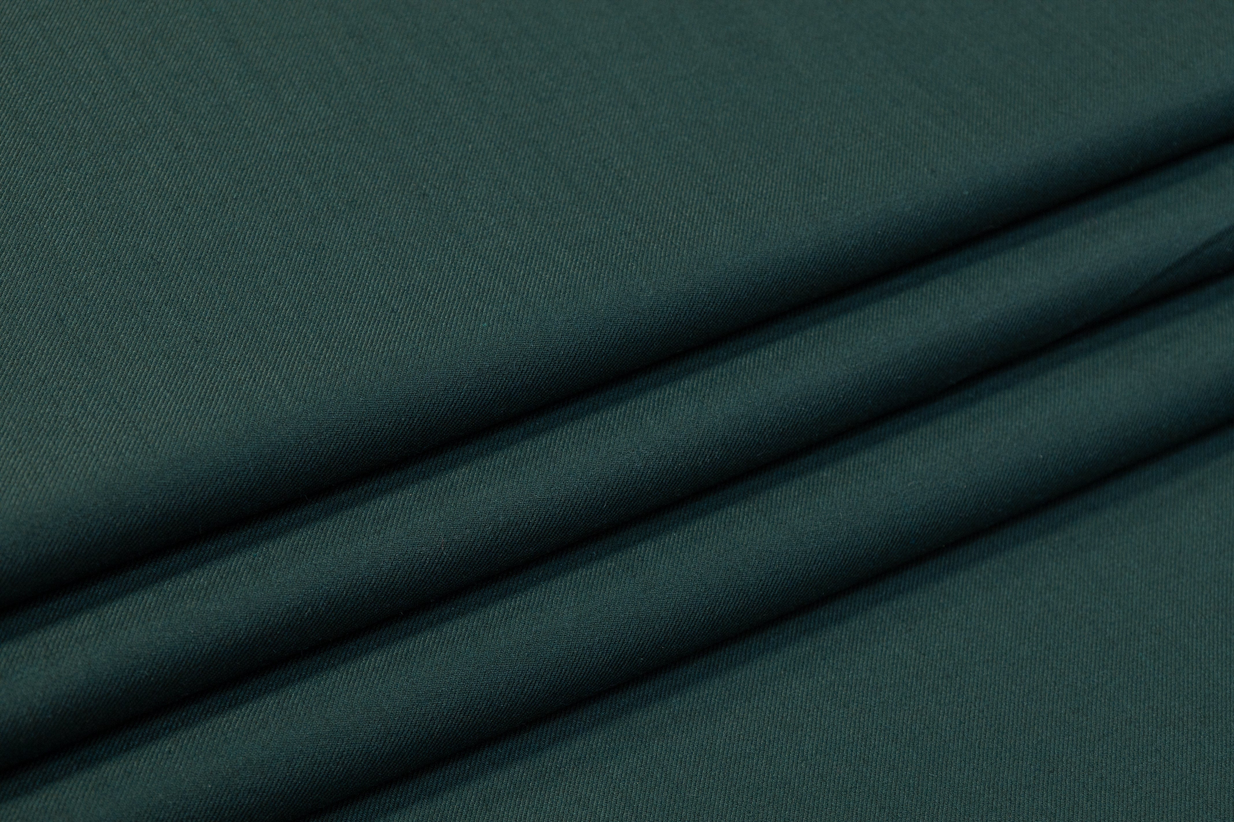 Italian Poly Wool Stretch Twill Suiting - Green