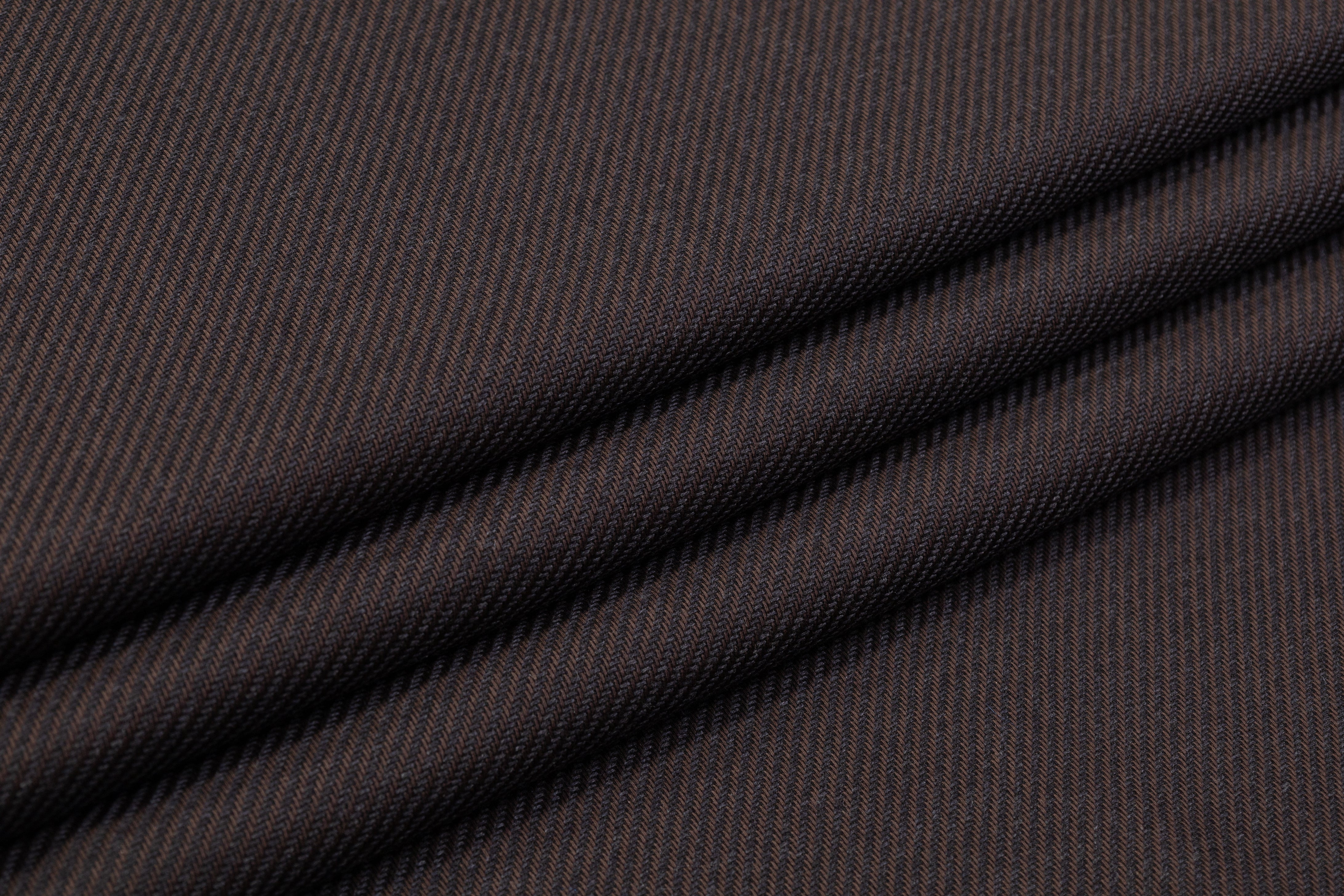 Angelico - Two Tone Italian Wool Twill - Brown / Charcoal