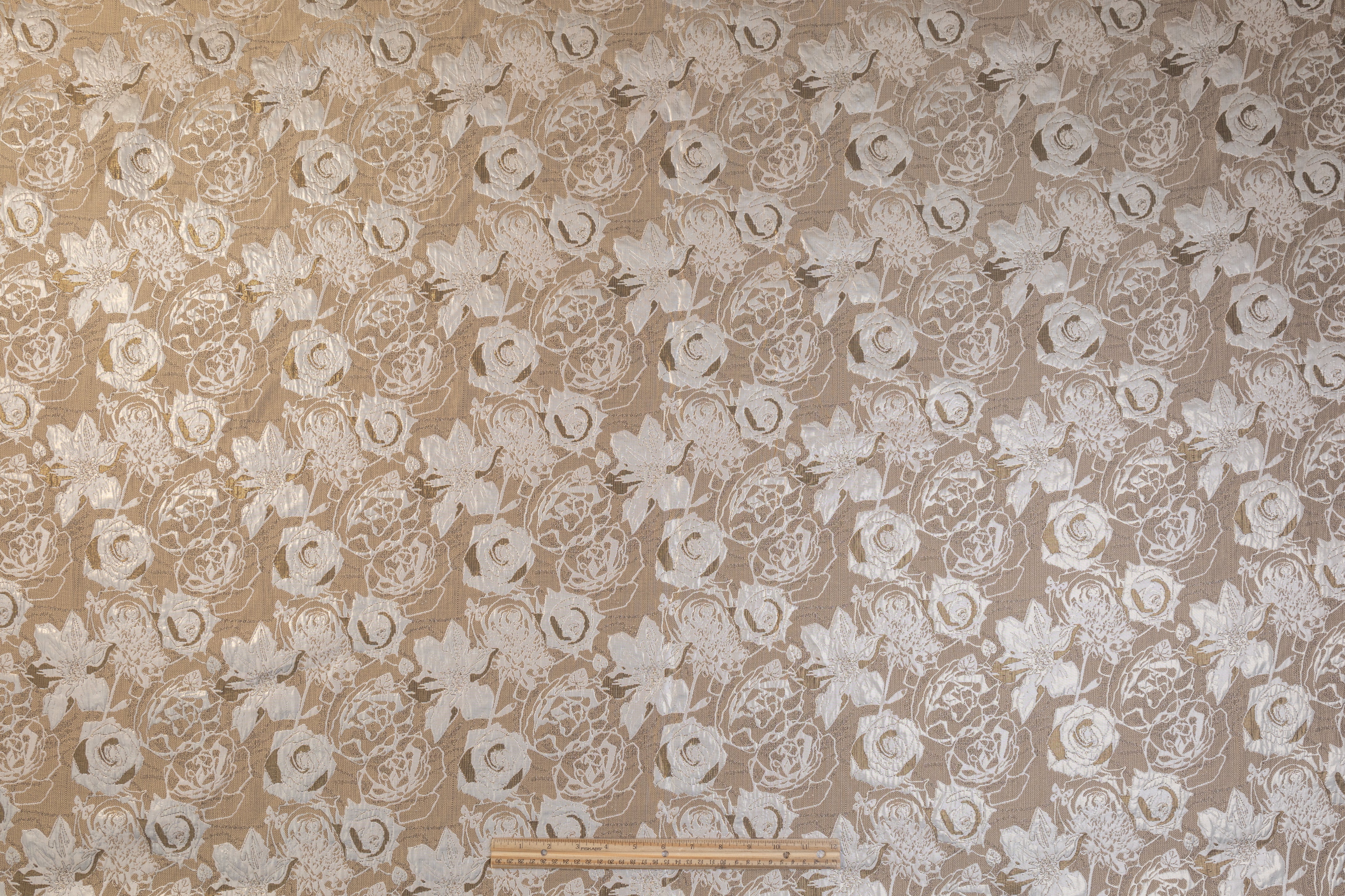 Floral Metallic Brocade - Taupe / Khaki