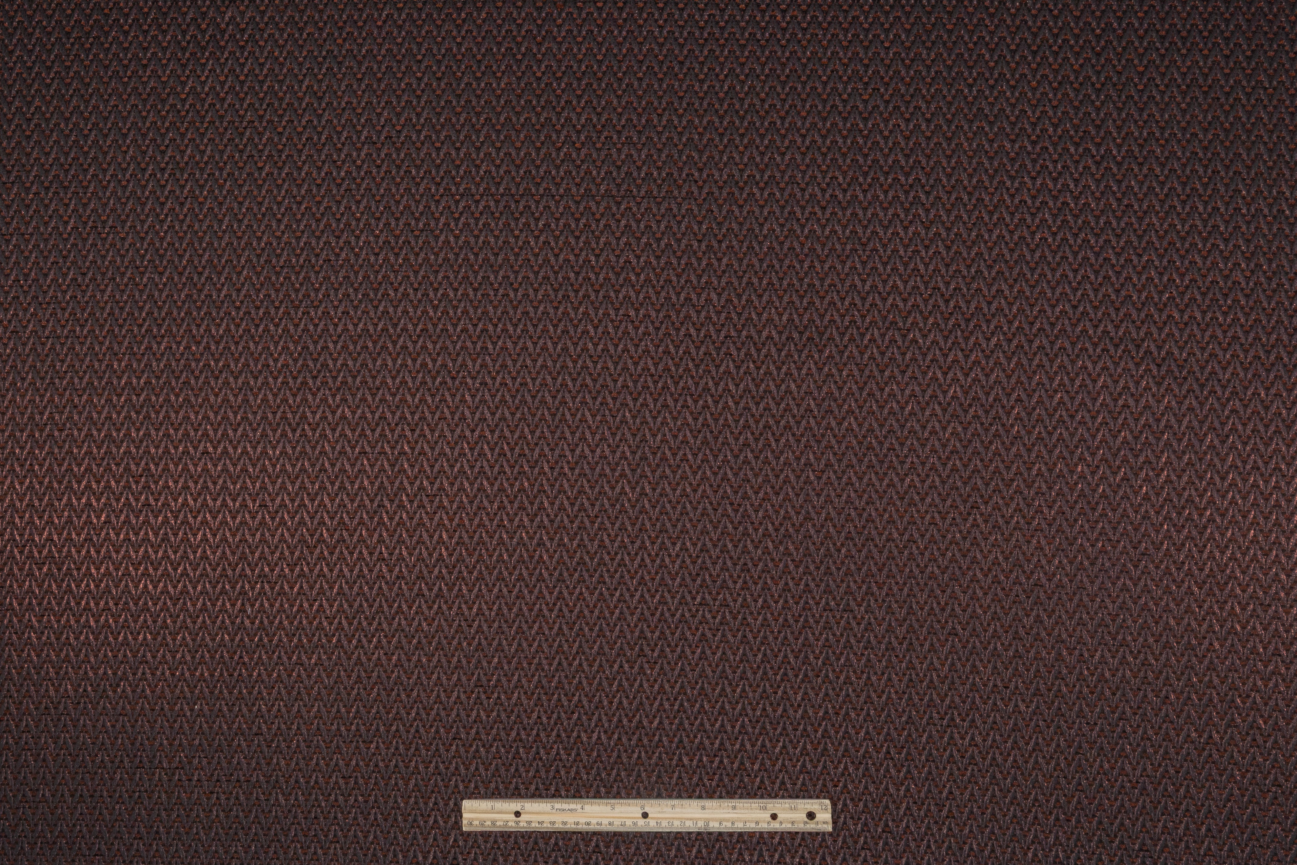 Chevron Metallic Italian Boucle Brocade - Brown