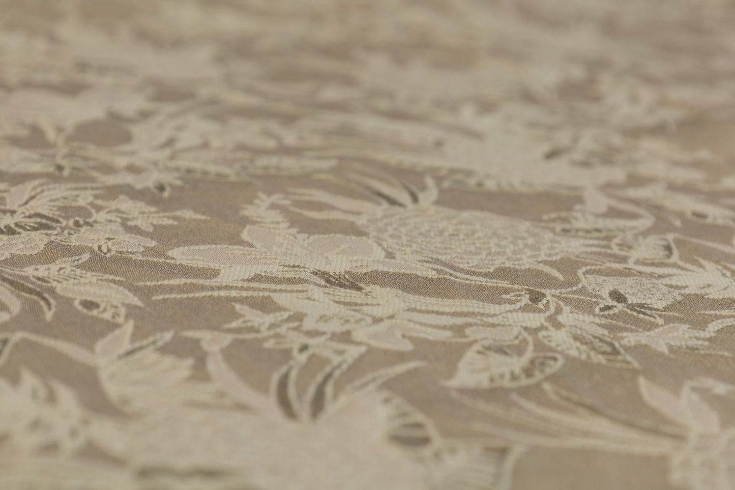 Floral Italian Cotton Viscose Brocade - Khaki