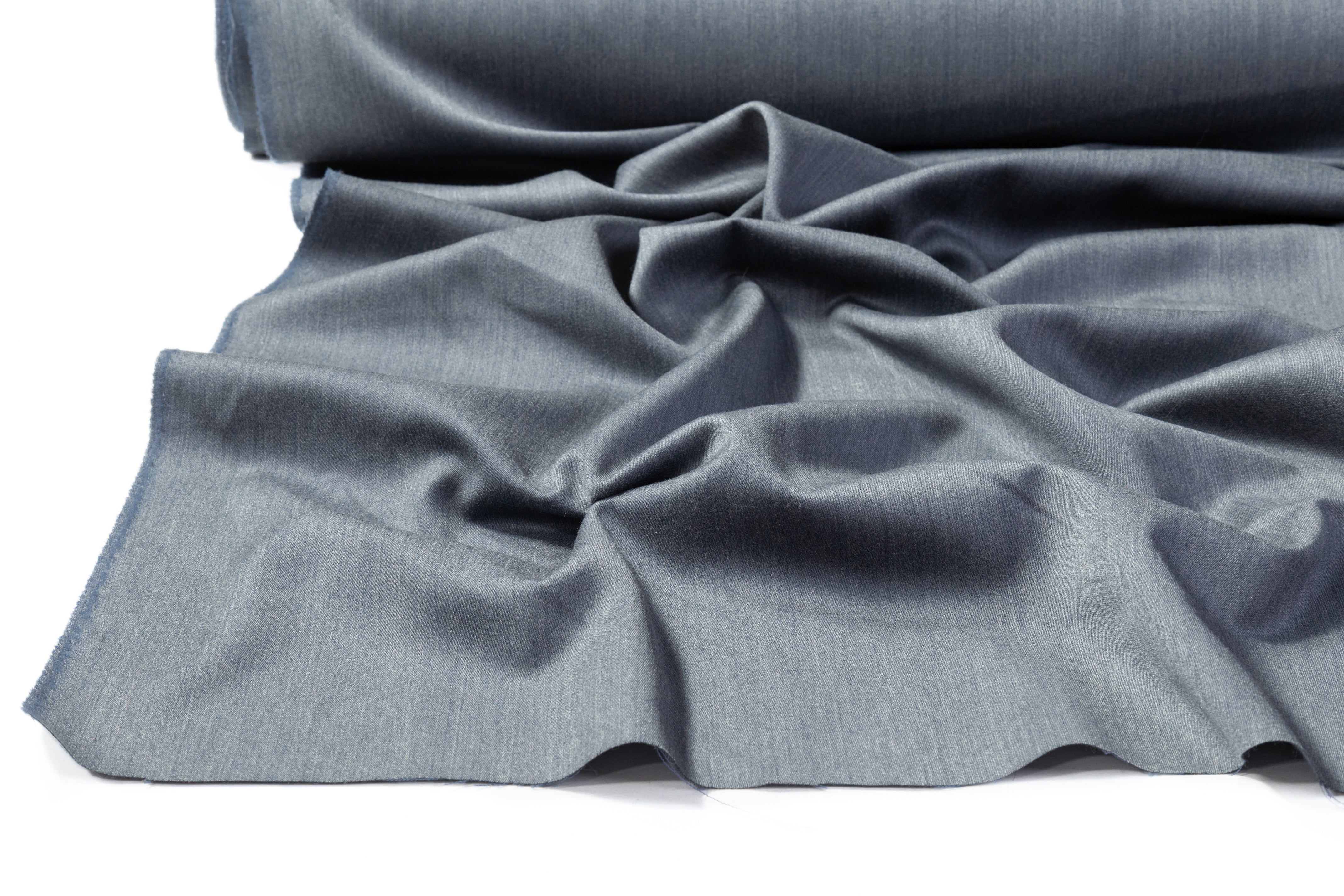 Italian Wool Nylon Suiting - Blue Gray