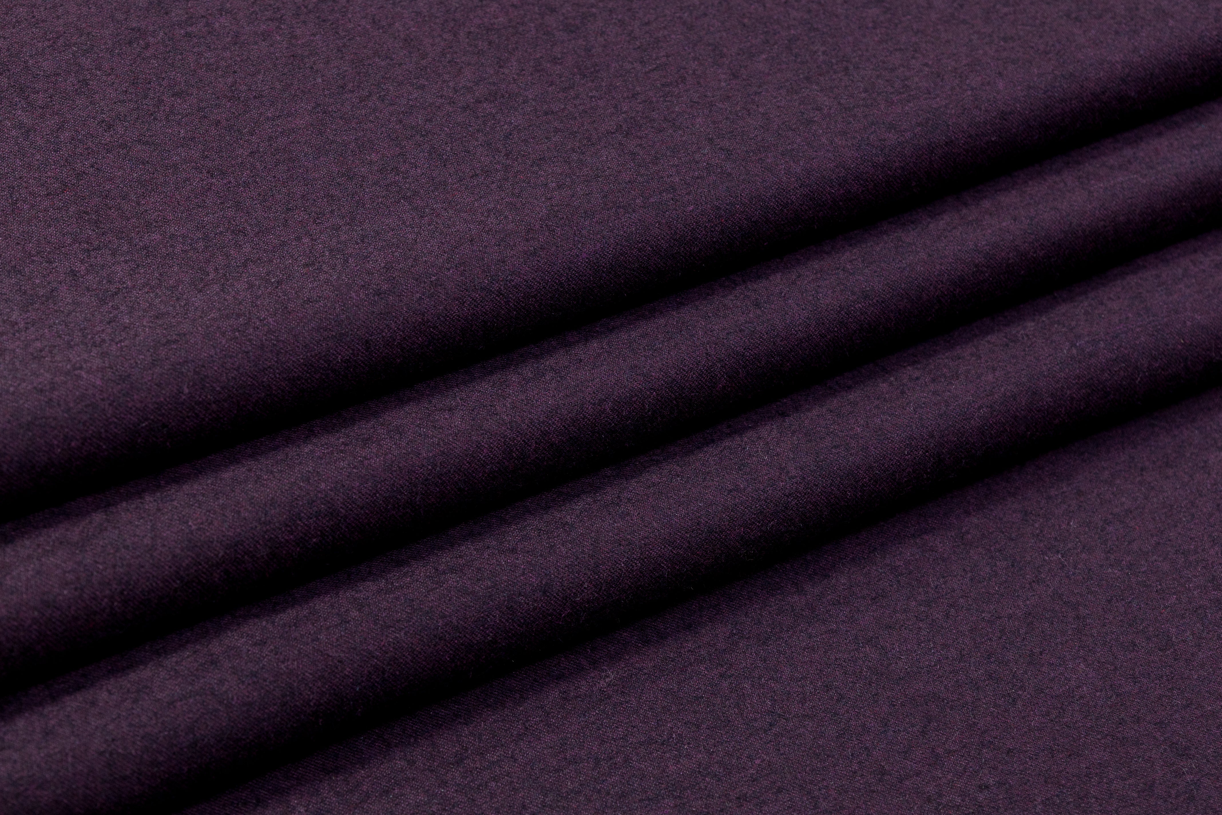 Carnet - Two Tone Italian Wool Blend Flannel - Plum / Black