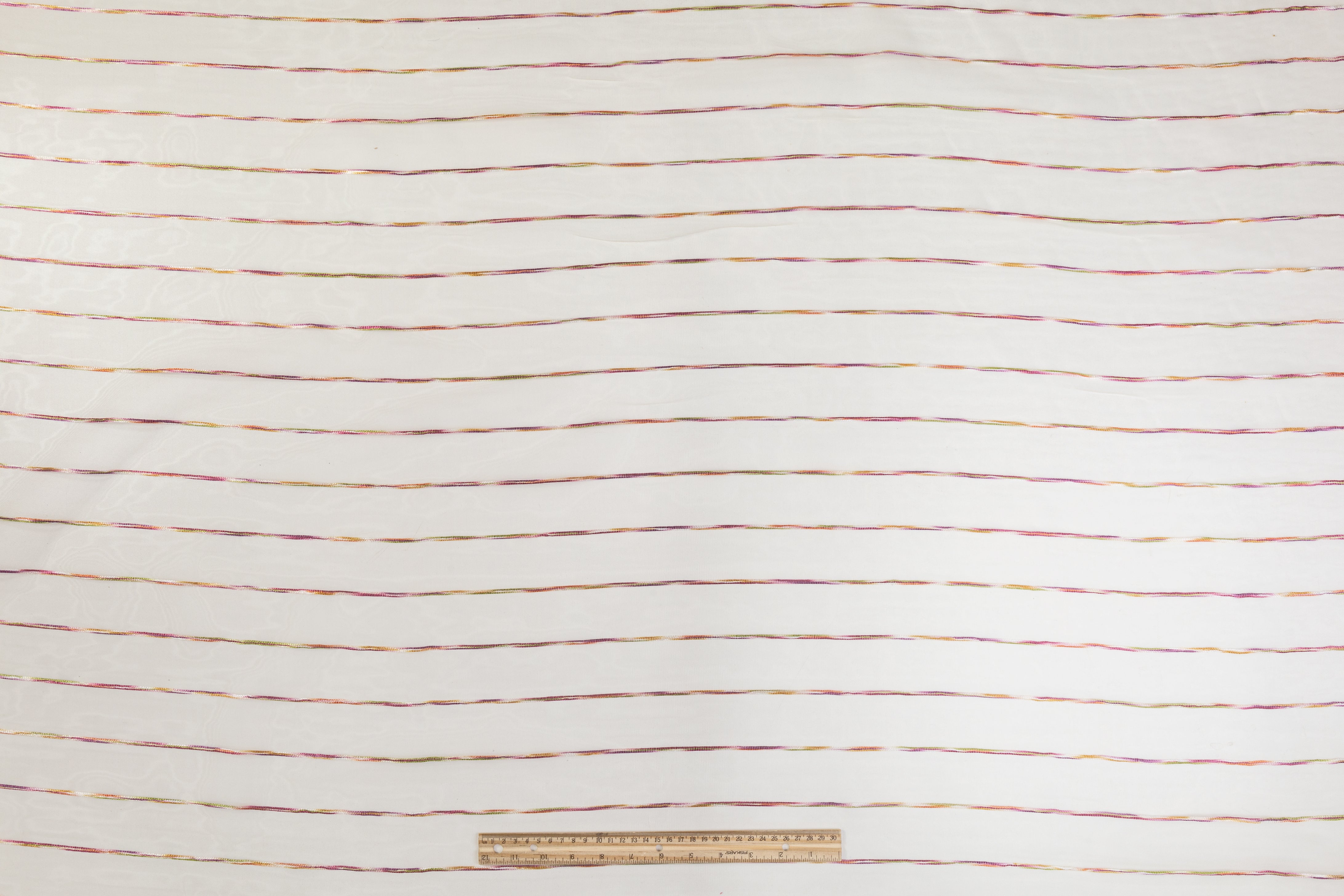 Embroidered Italian Silk Mesh - Light Beige / Multicolor