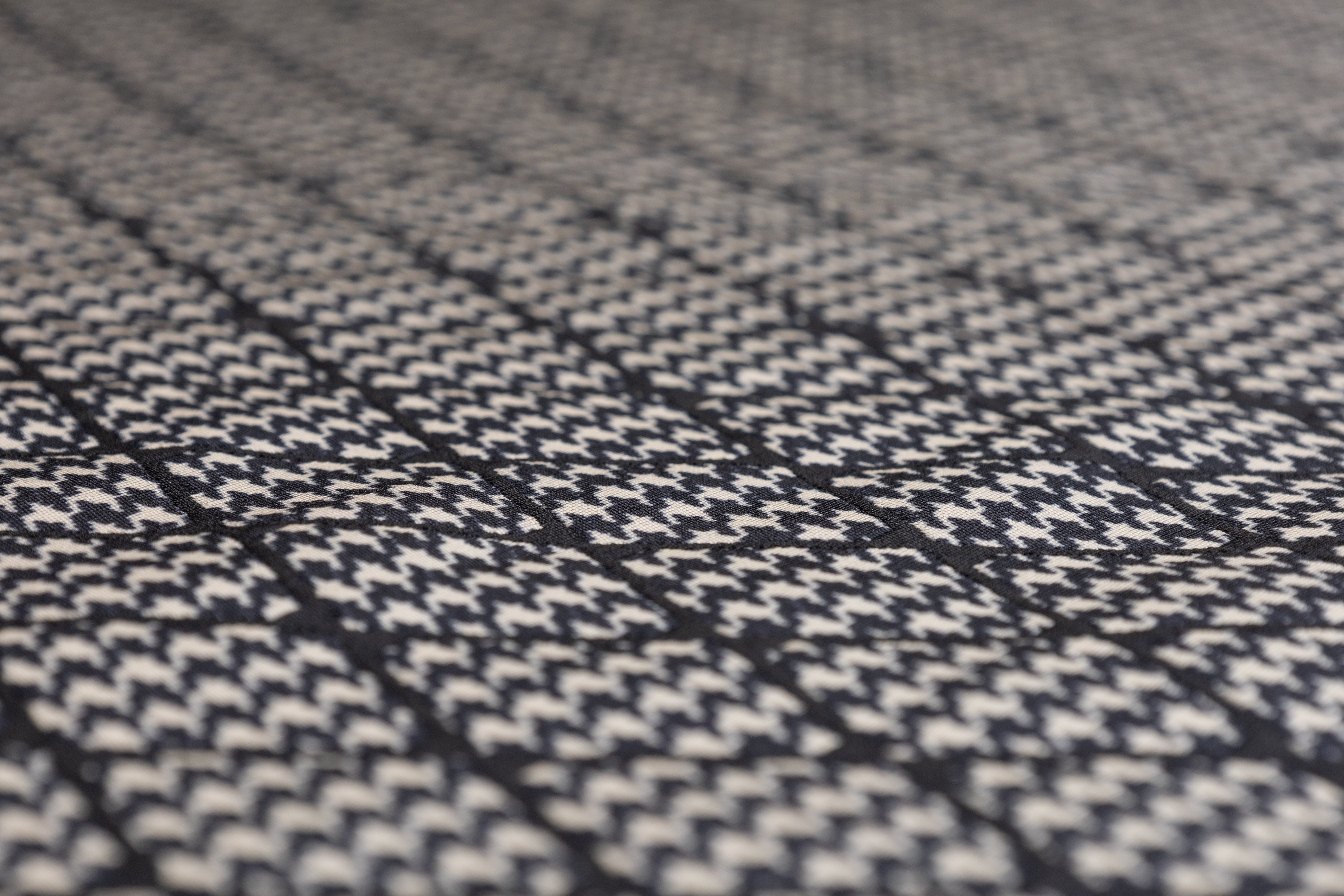 Double Faced Quilted Brocade - Black / Off White