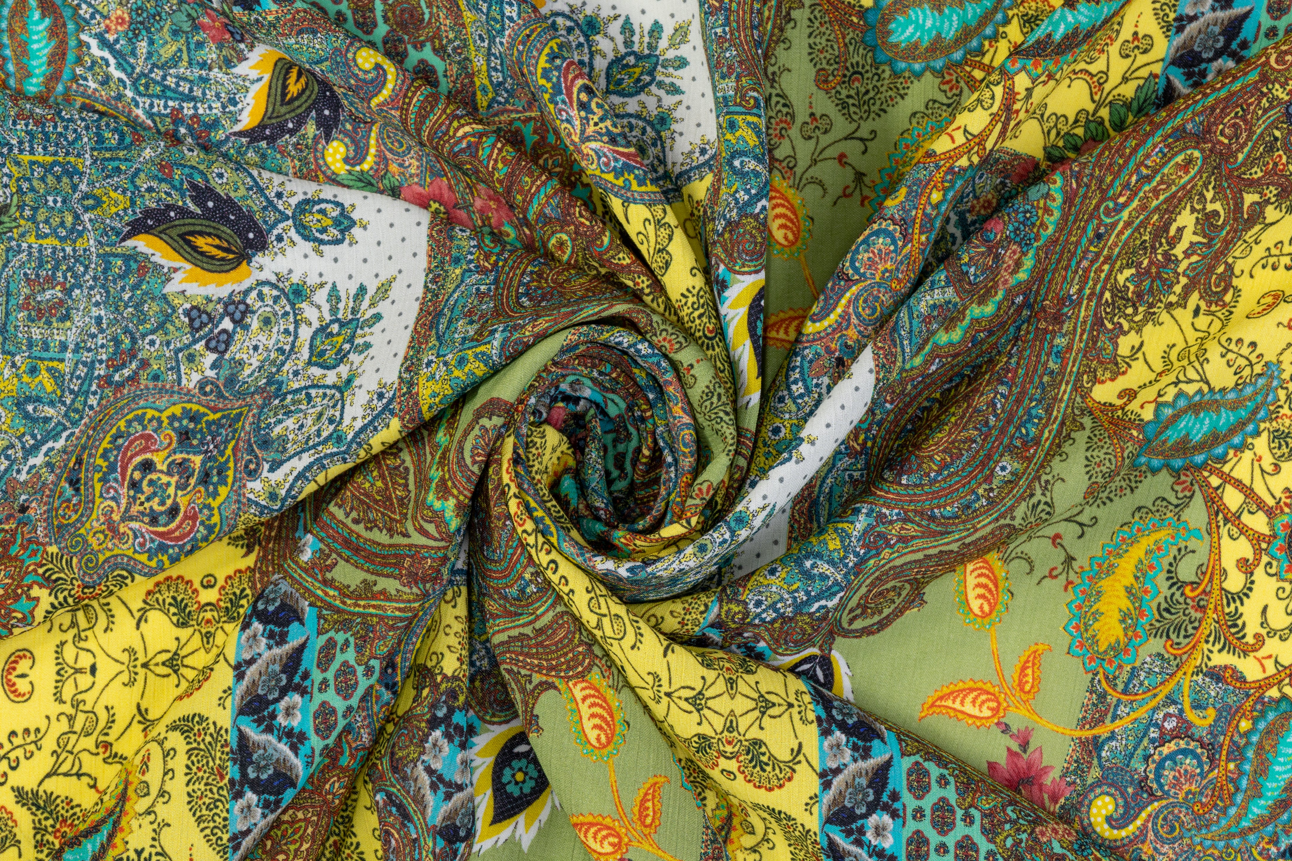 Paisley Italian Viscose Crepe De Chine - Multicolor