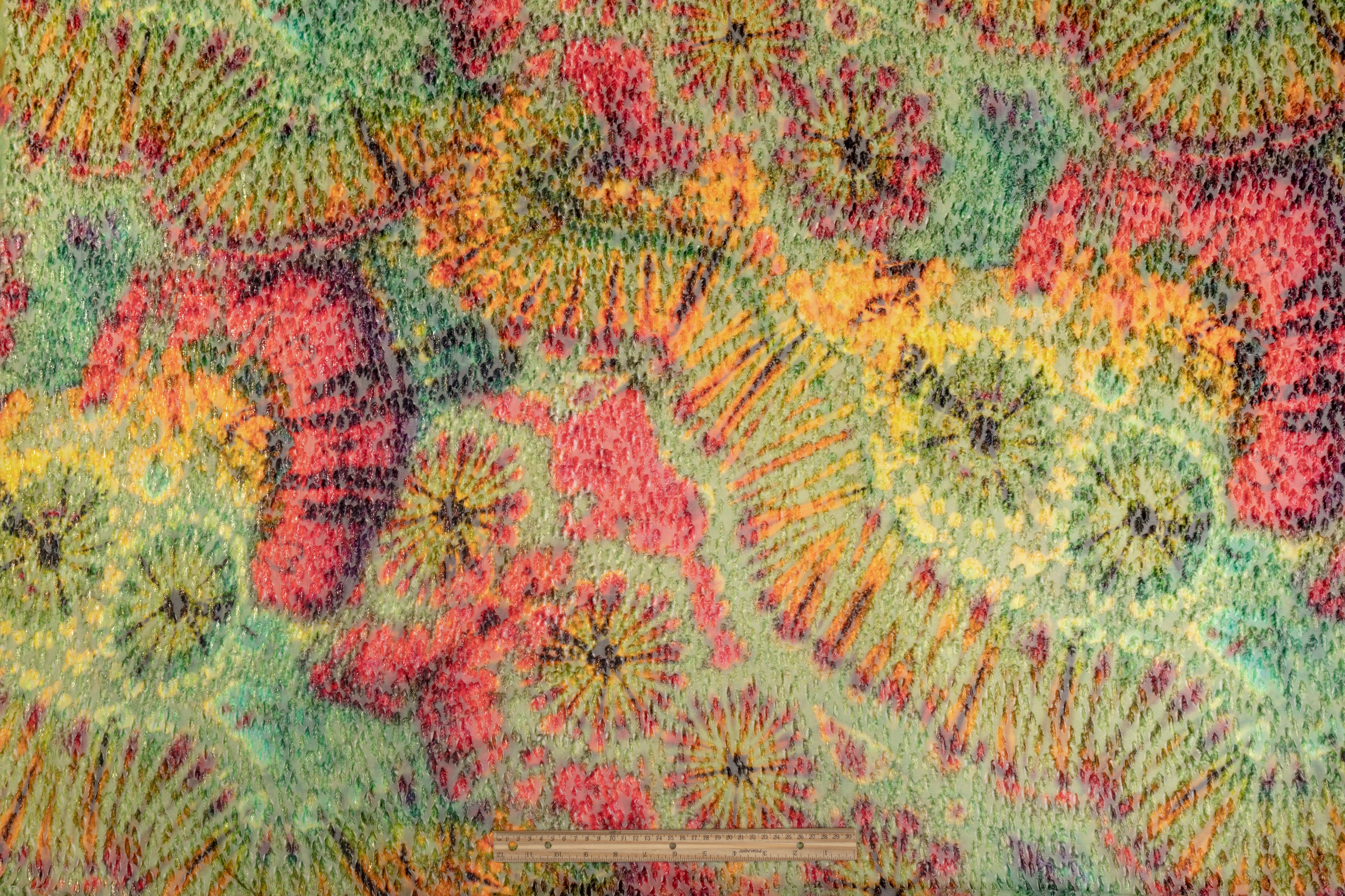 Metallic Italian Silk Viscose Velvet Fil Coupé - Multicolor