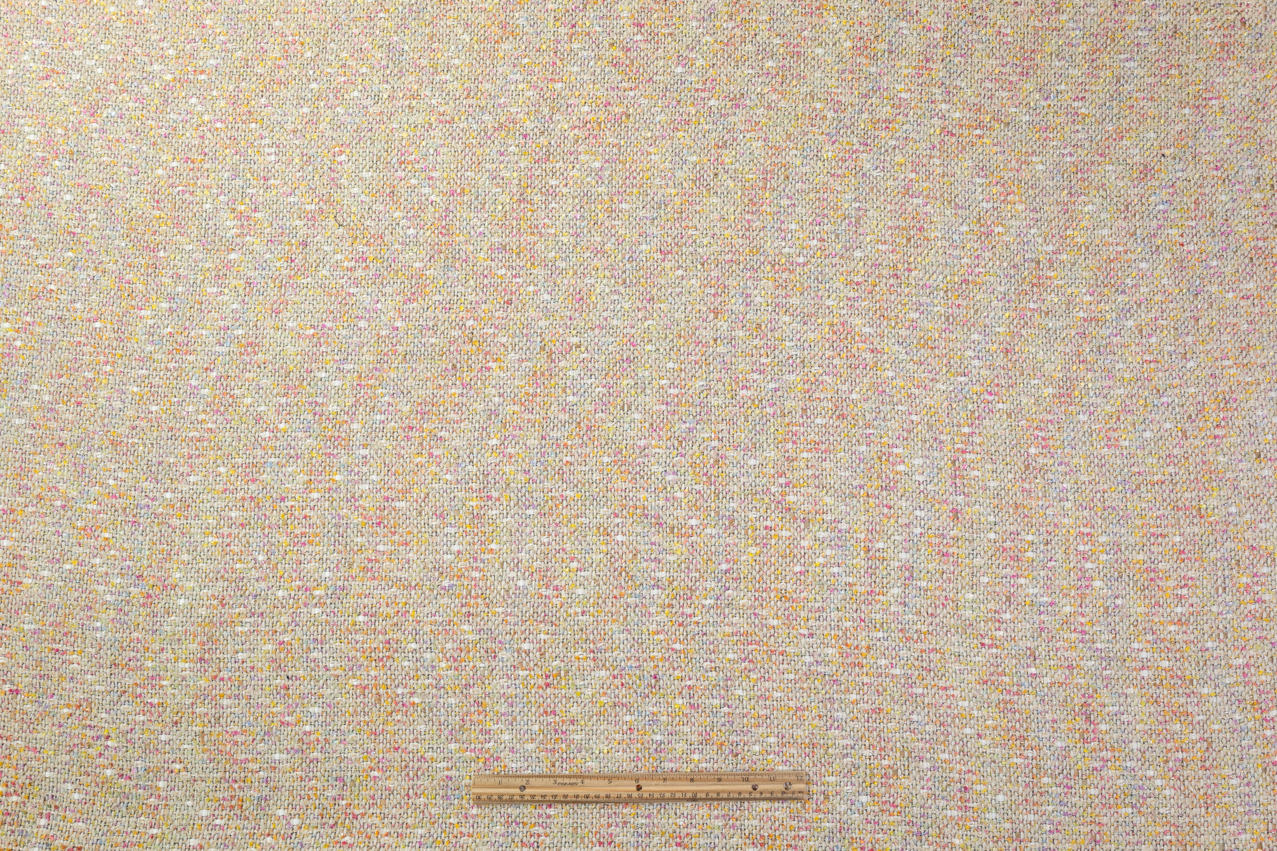 Metallic Italian Wool Blend Tweed - Off White / Multicolor