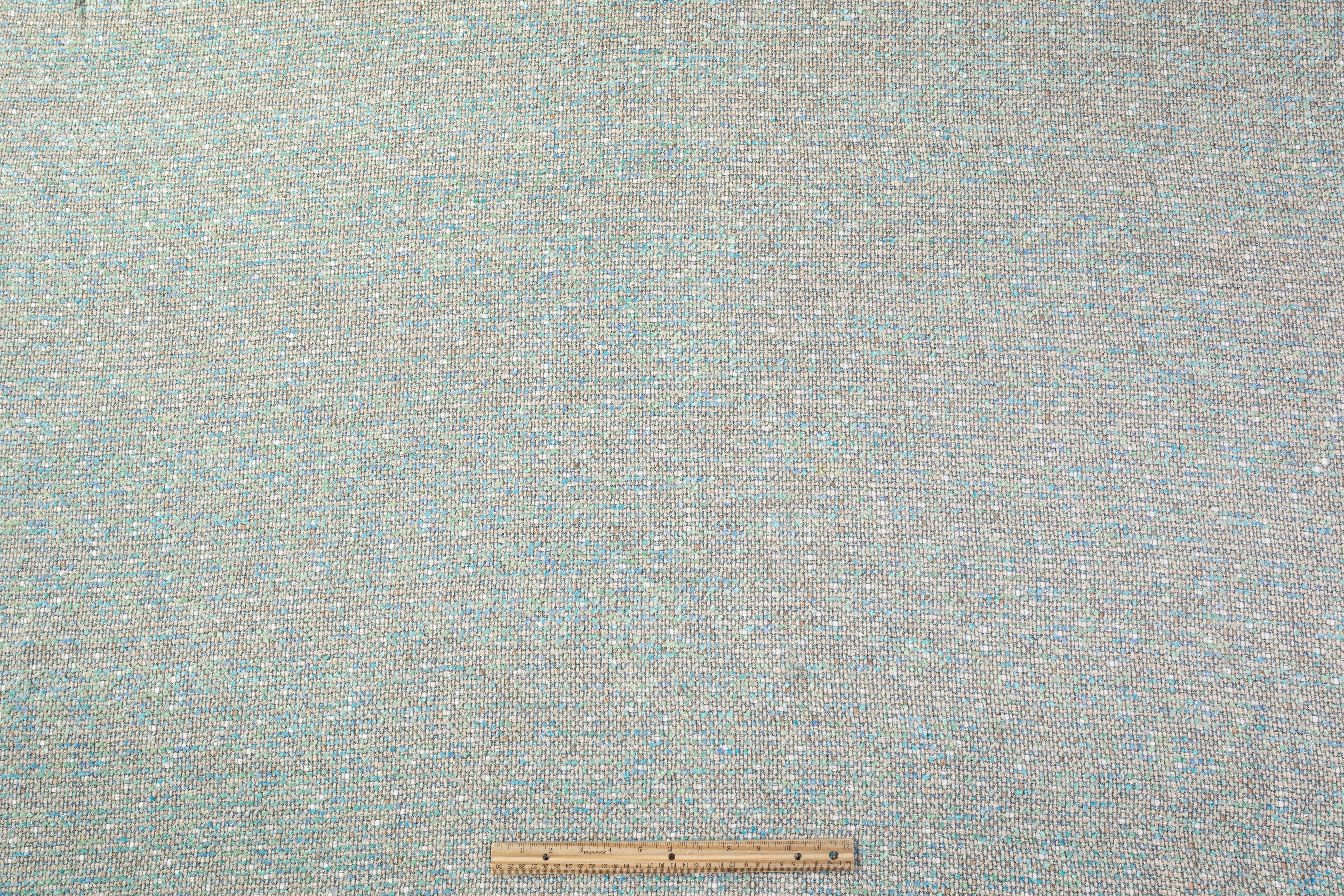 Metallic Italian Wool Blend Tweed - Blue / Green