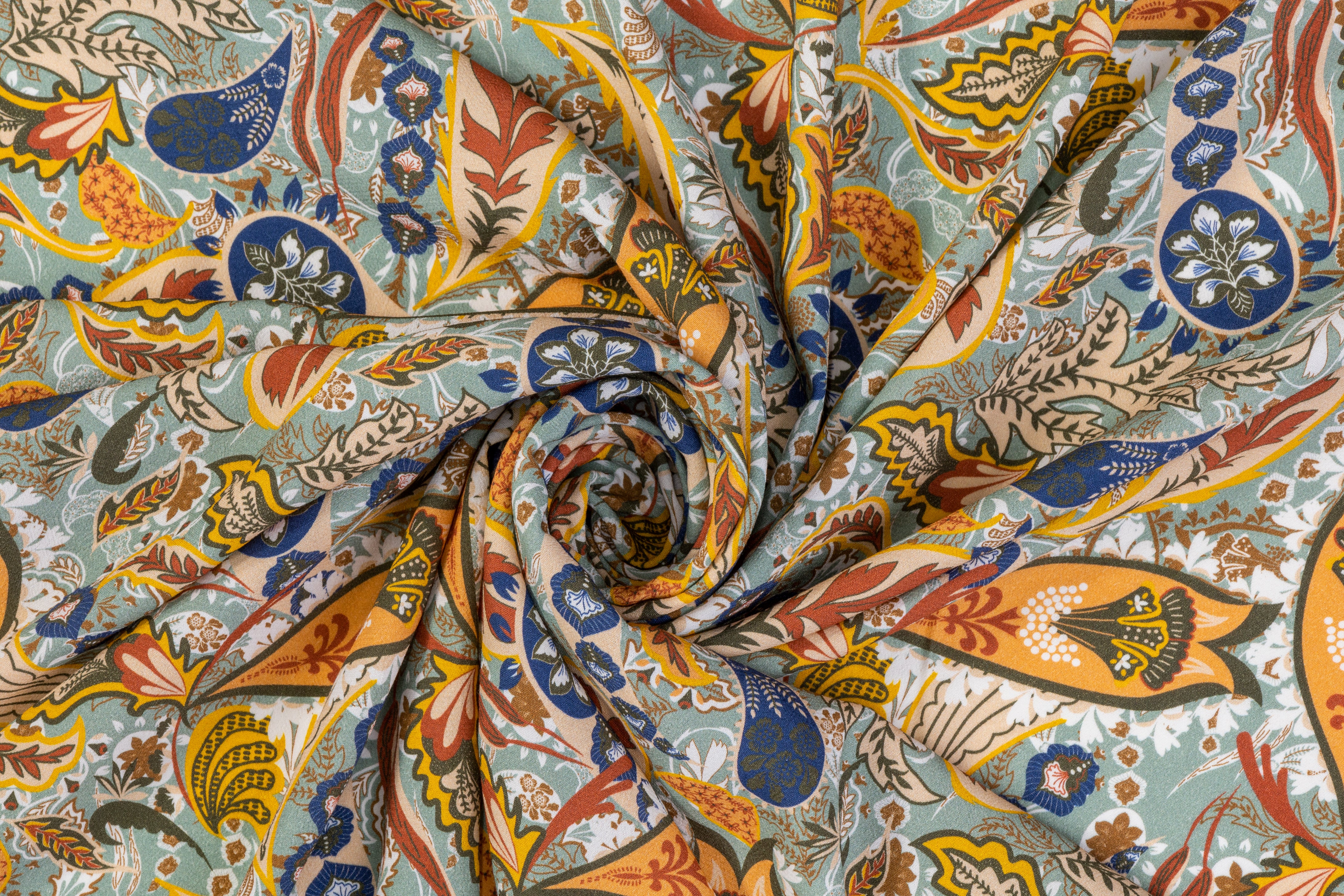 Abstract Italian Viscose Crepe De Chine - Multicolor