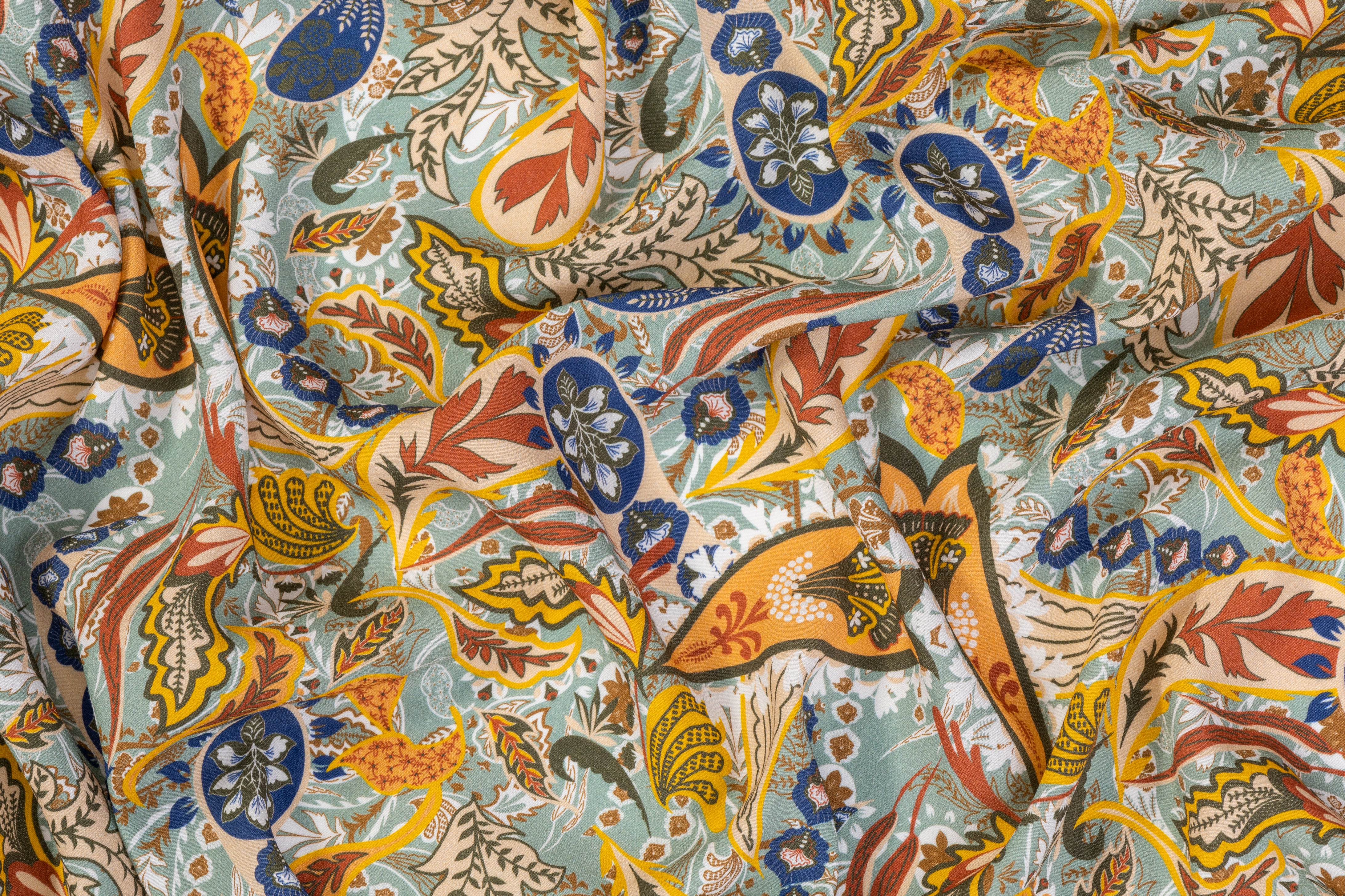 Abstract Italian Viscose Crepe De Chine - Multicolor