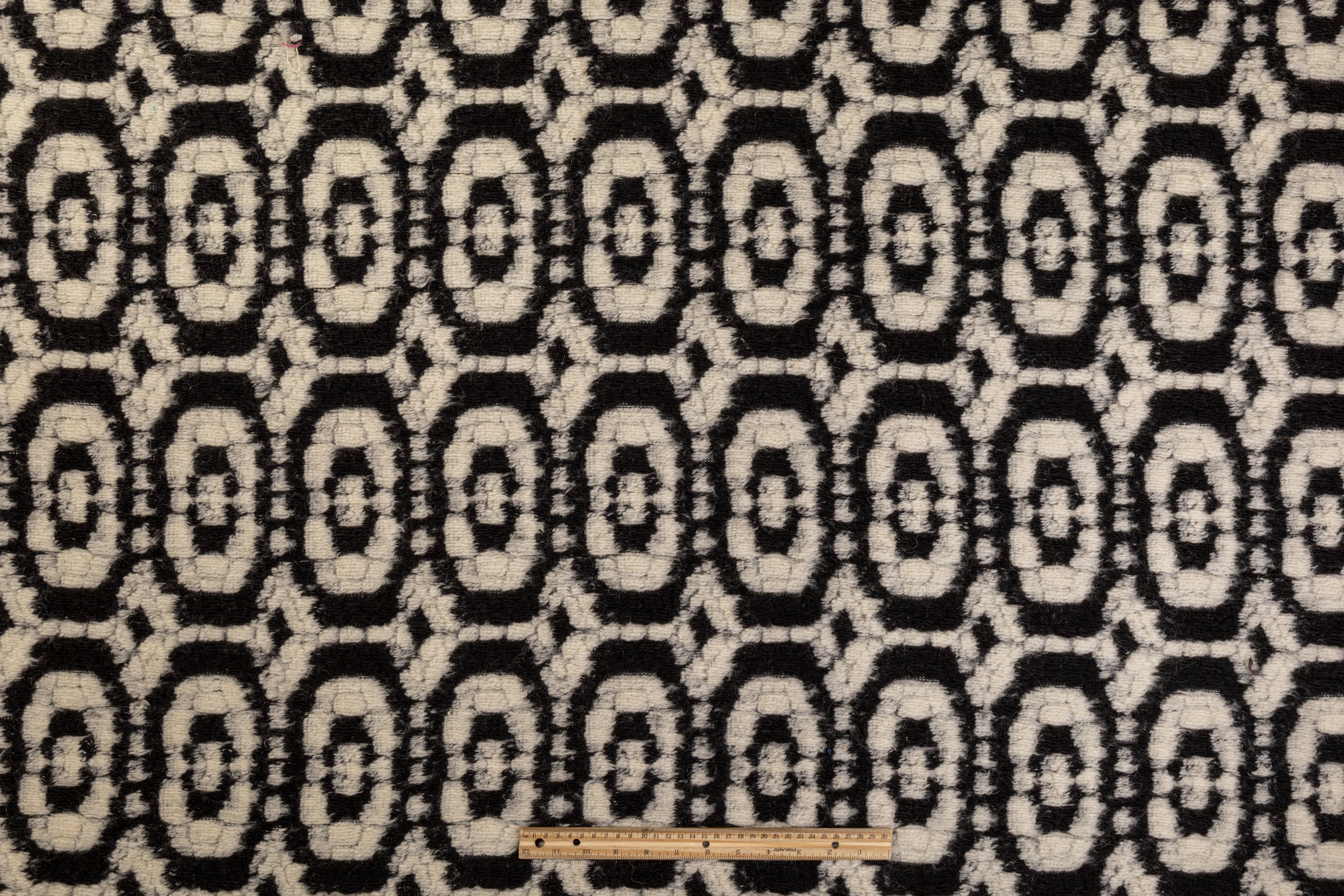 Geometric Italian Boiled Wool - Black / White