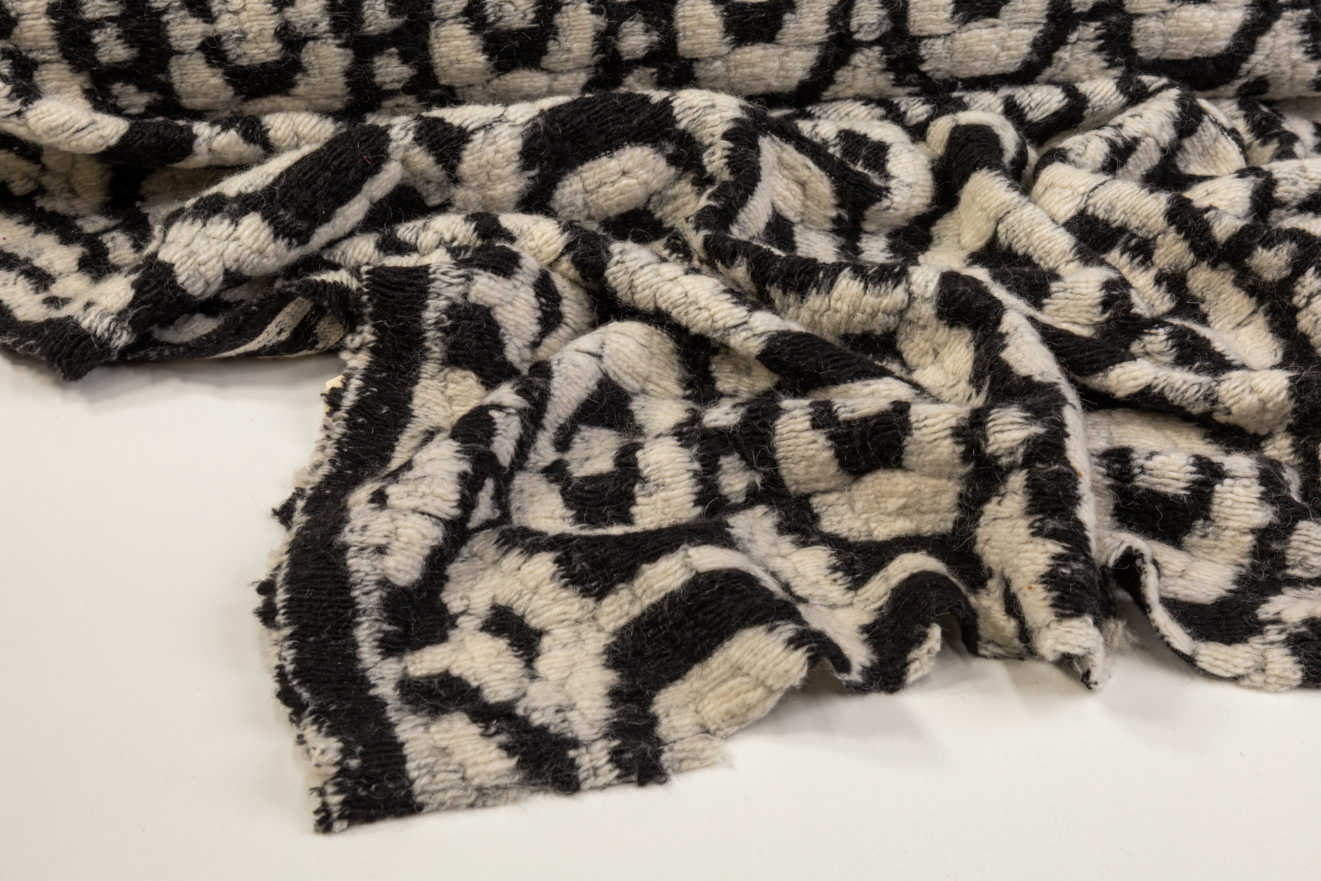 Geometric Italian Boiled Wool - Black / White
