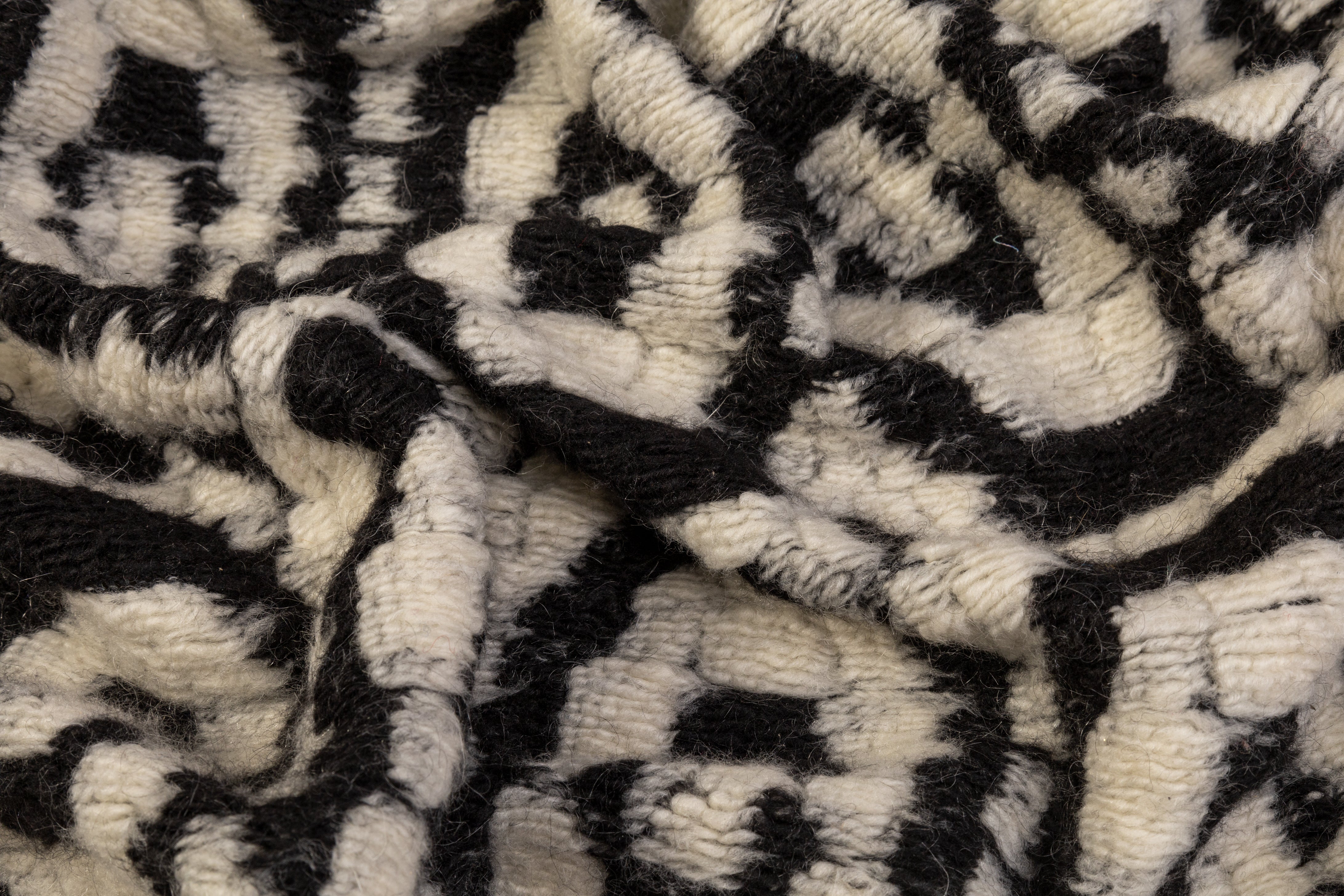 Geometric Italian Boiled Wool - Black / White