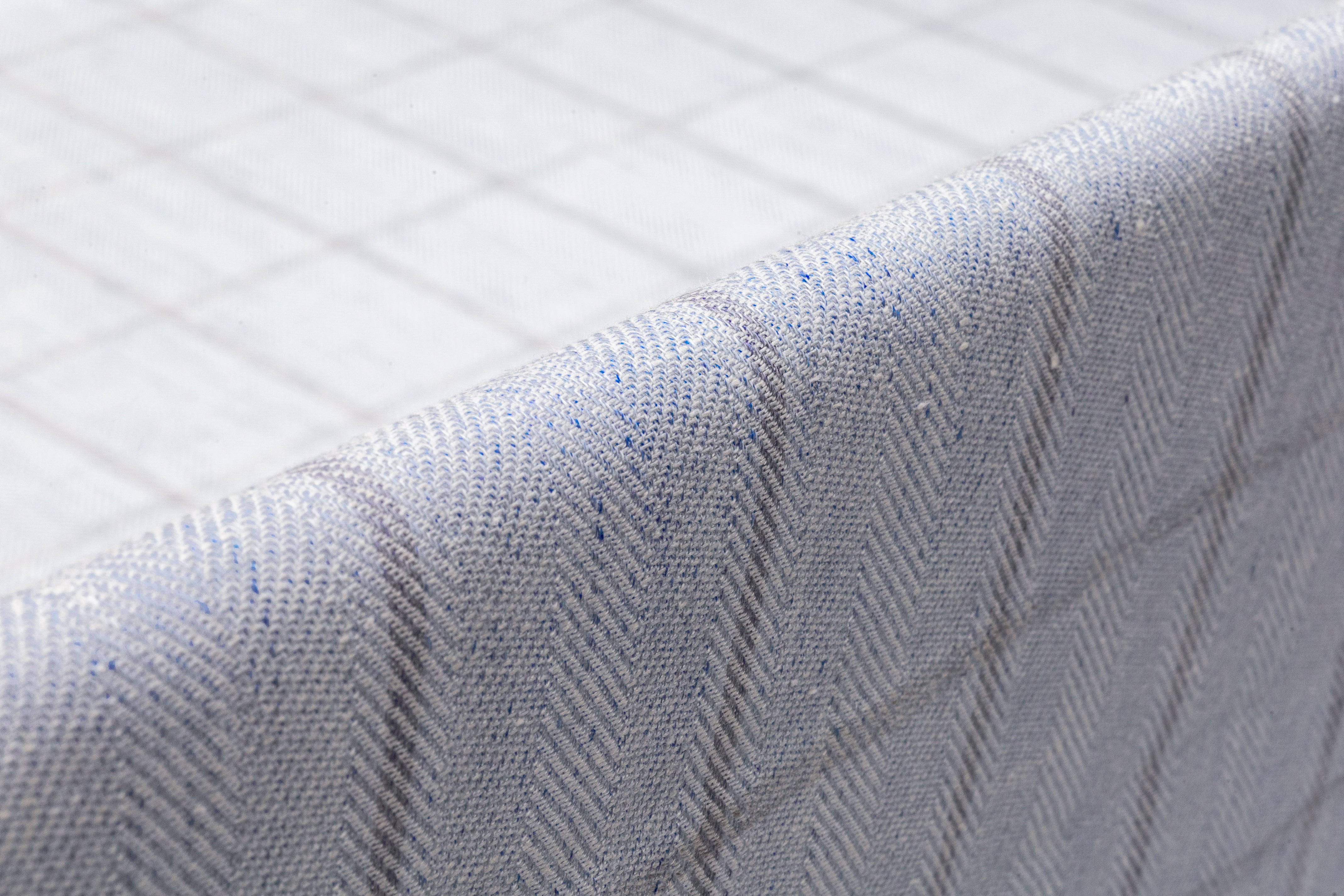 Windowpane Italian Wool Suiting - Blue