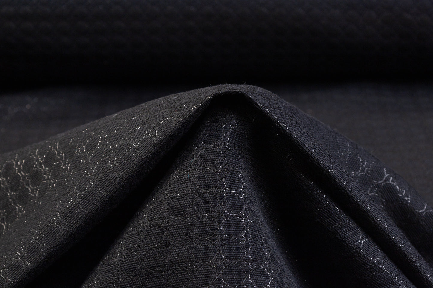 Geometric Metallic Italian Brocade - Black