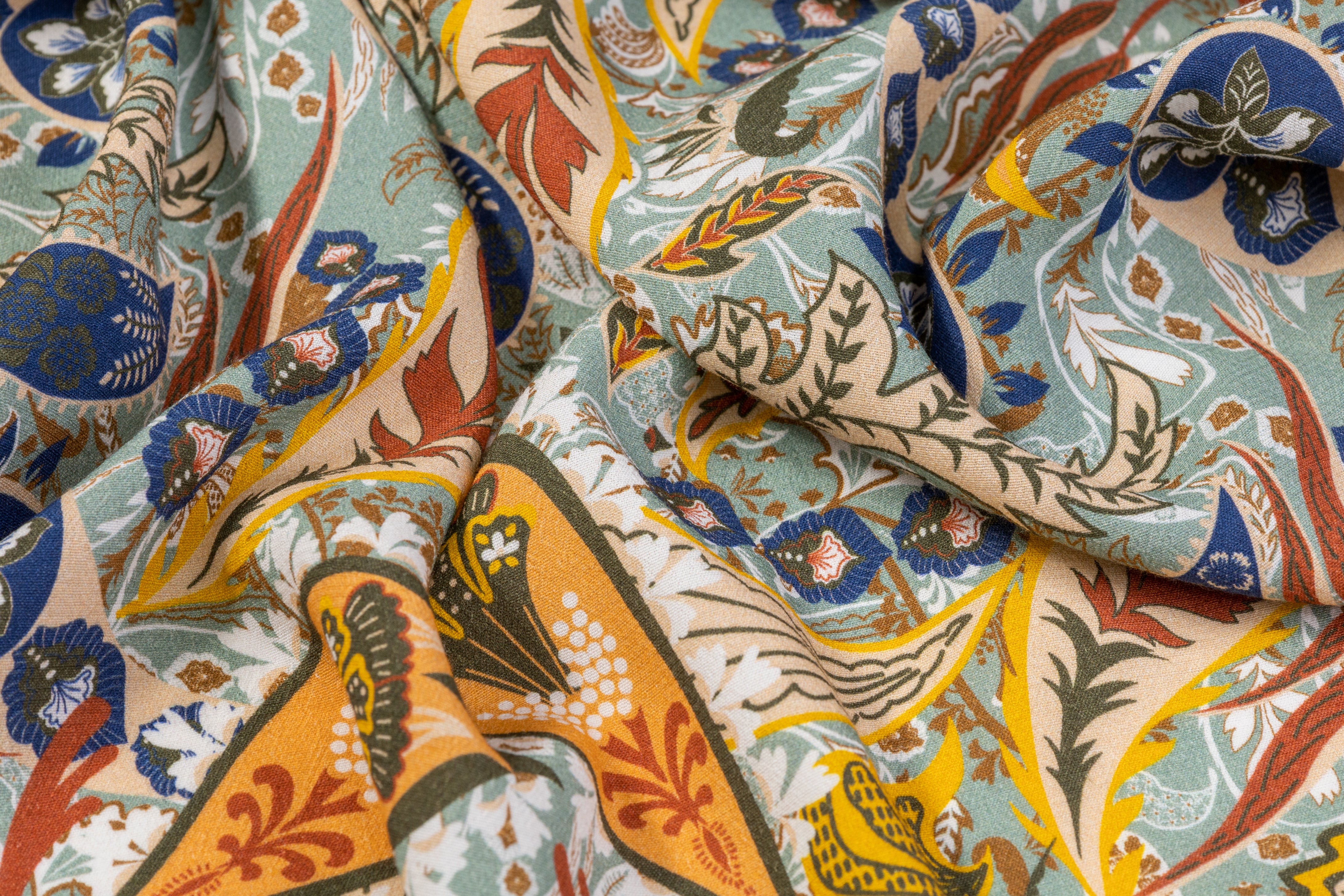 Abstract Italian Viscose Crepe De Chine - Multicolor