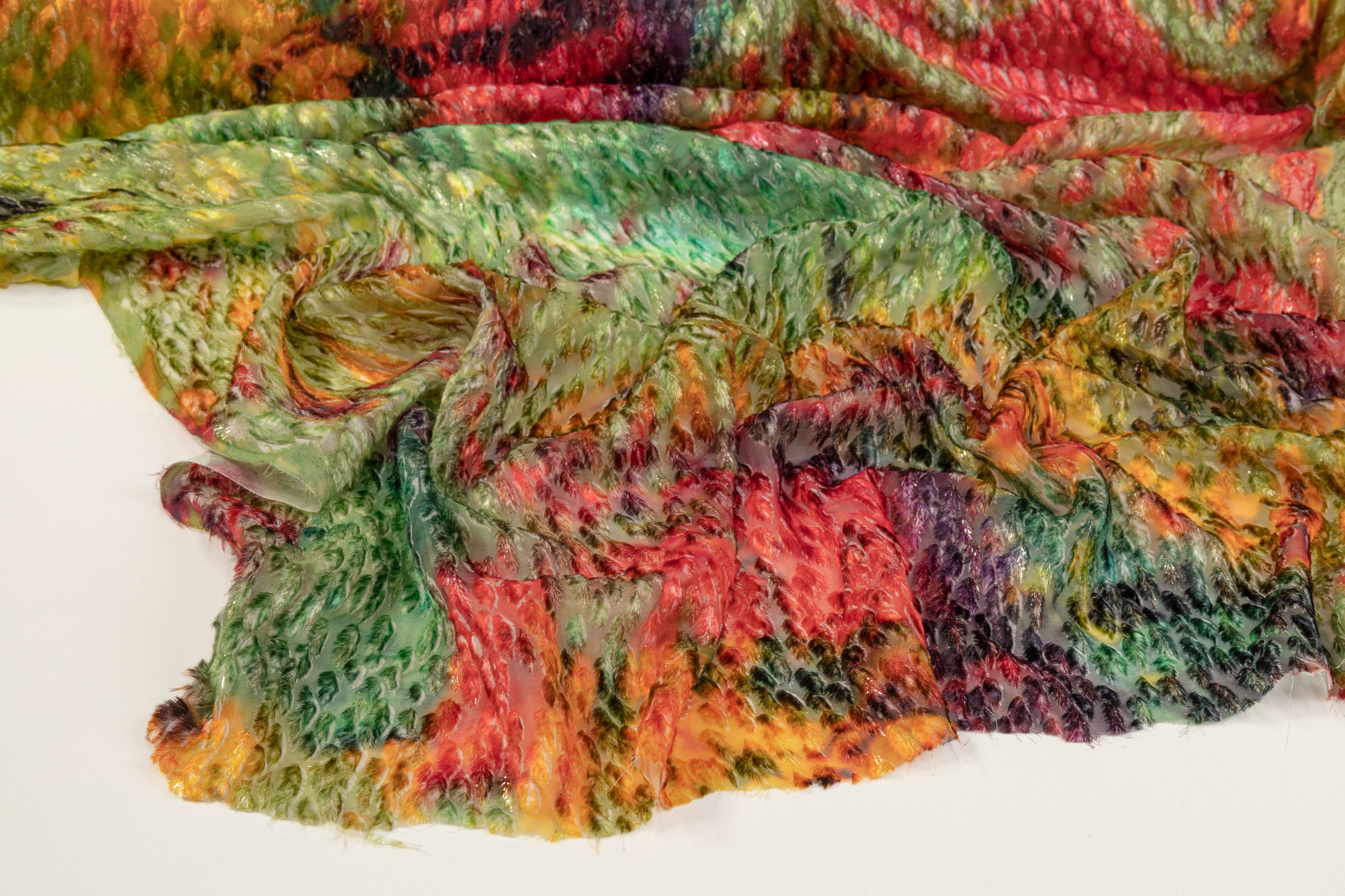 Metallic Italian Silk Viscose Velvet Fil Coupé - Multicolor