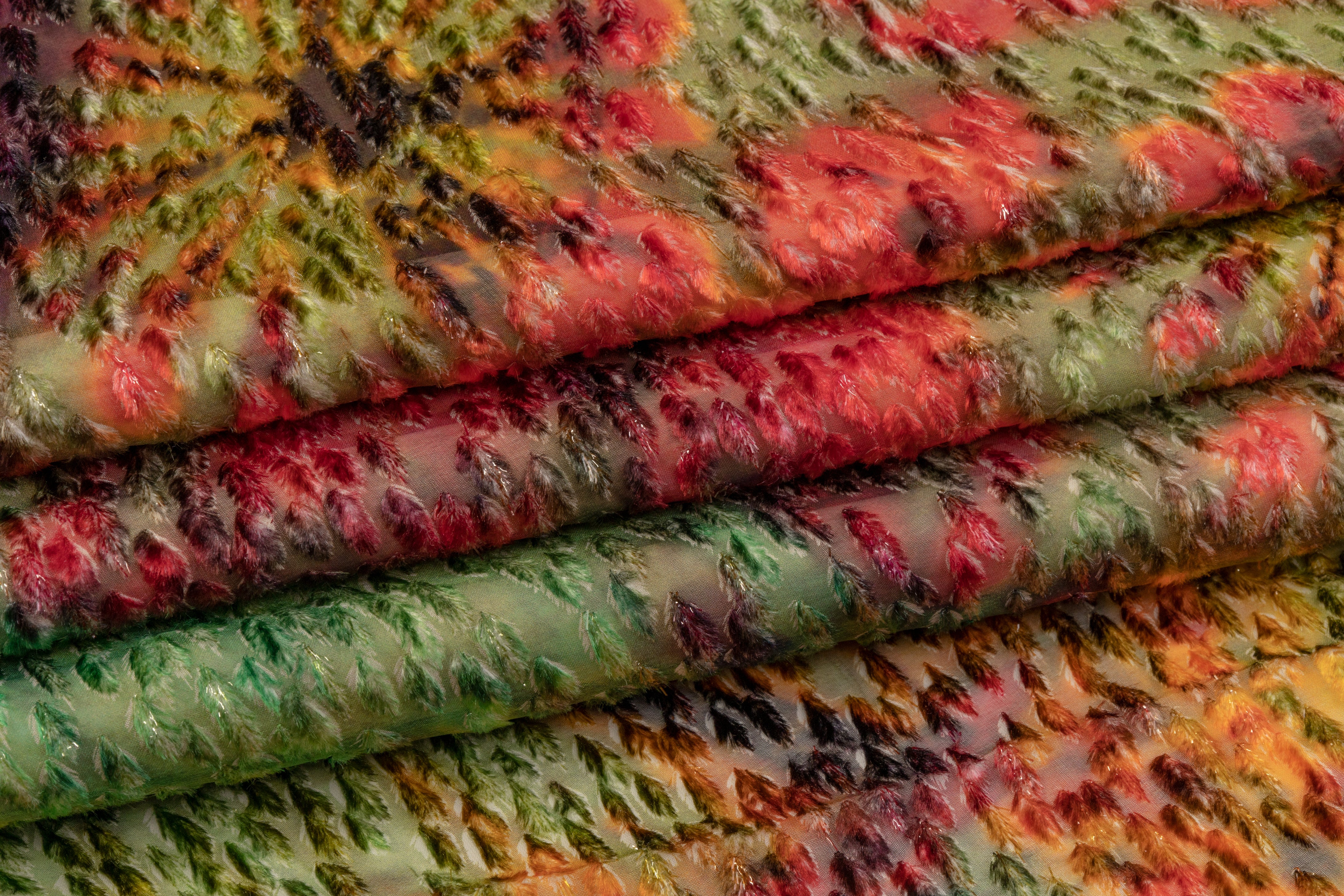 Metallic Italian Silk Viscose Velvet Fil Coupé - Multicolor