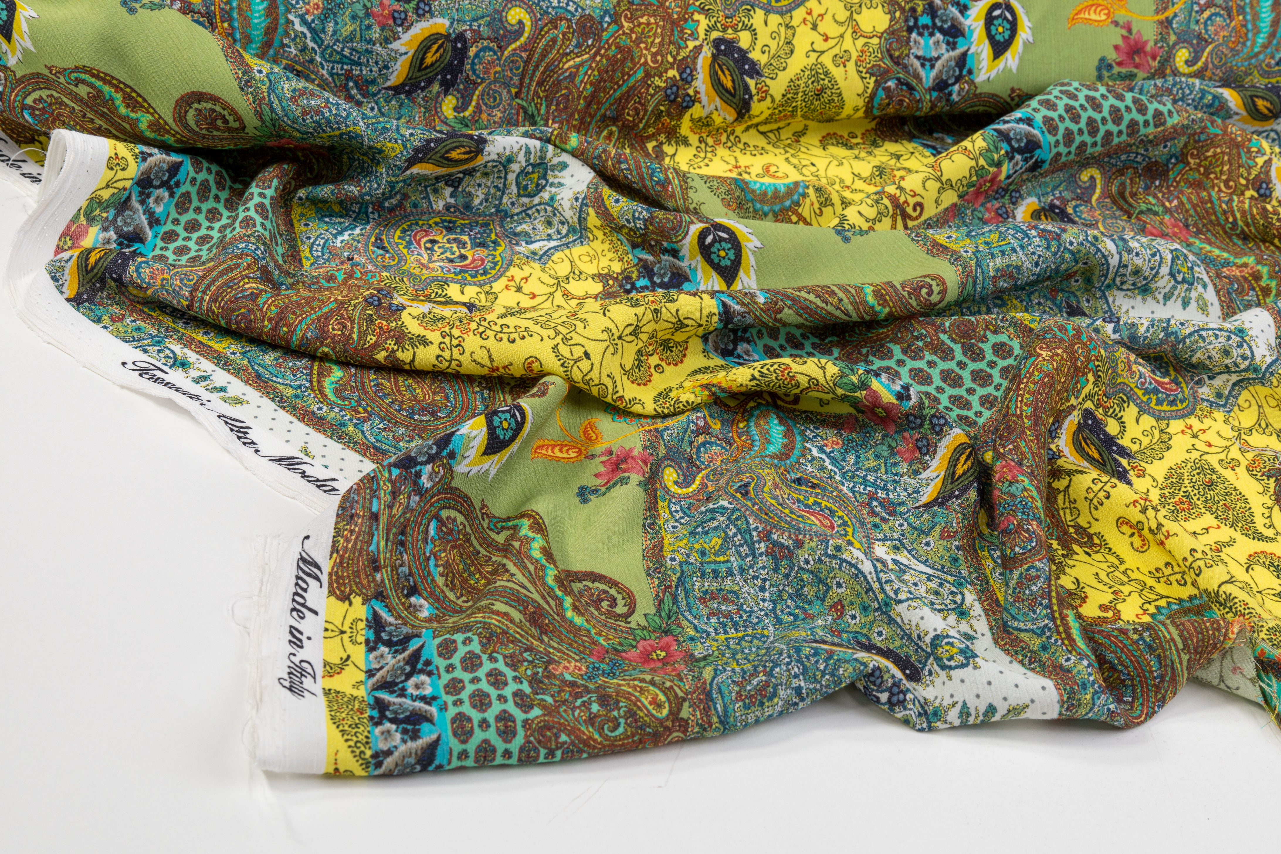 Paisley Italian Viscose Crepe De Chine - Multicolor