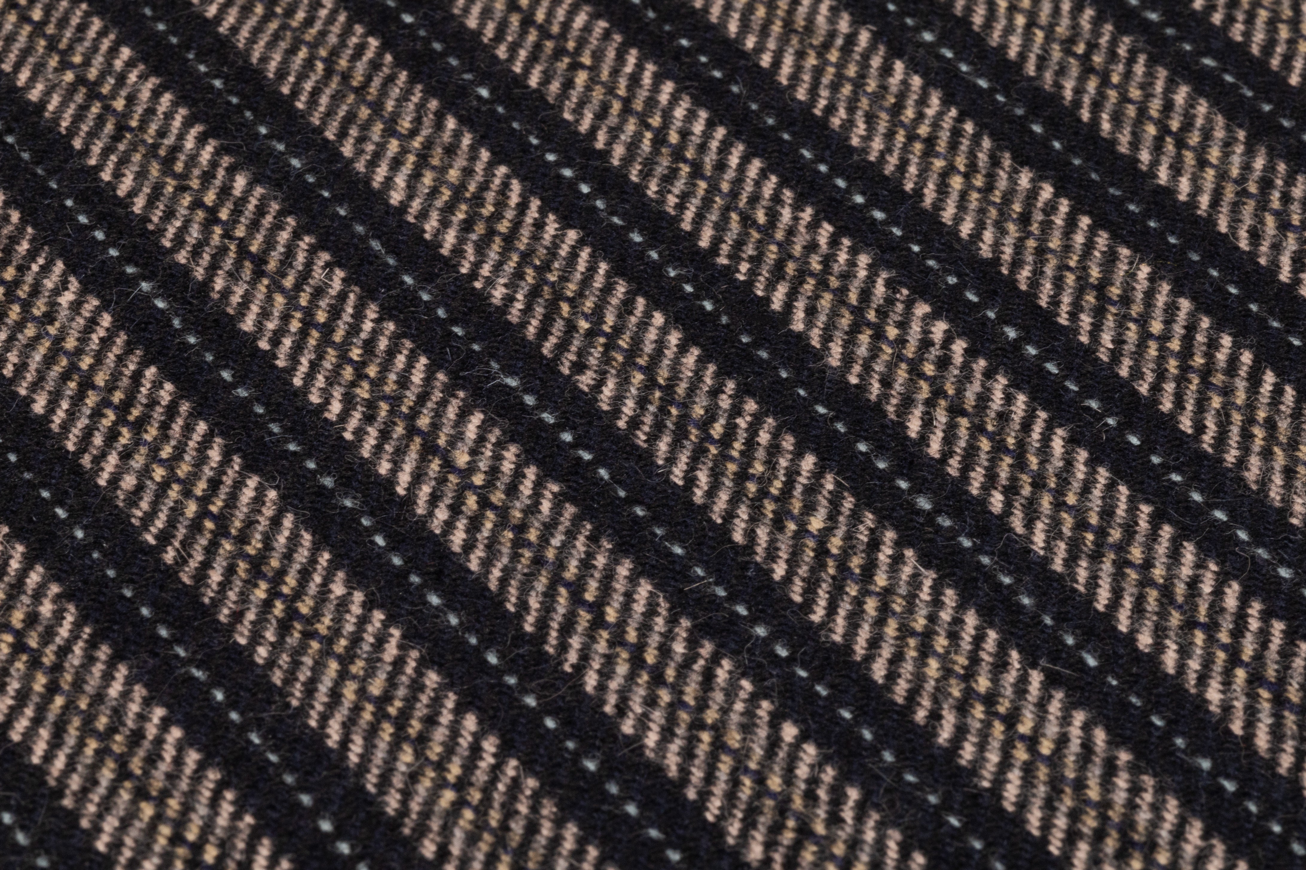 Striped Italian Wool Suiting - Black / Taupe