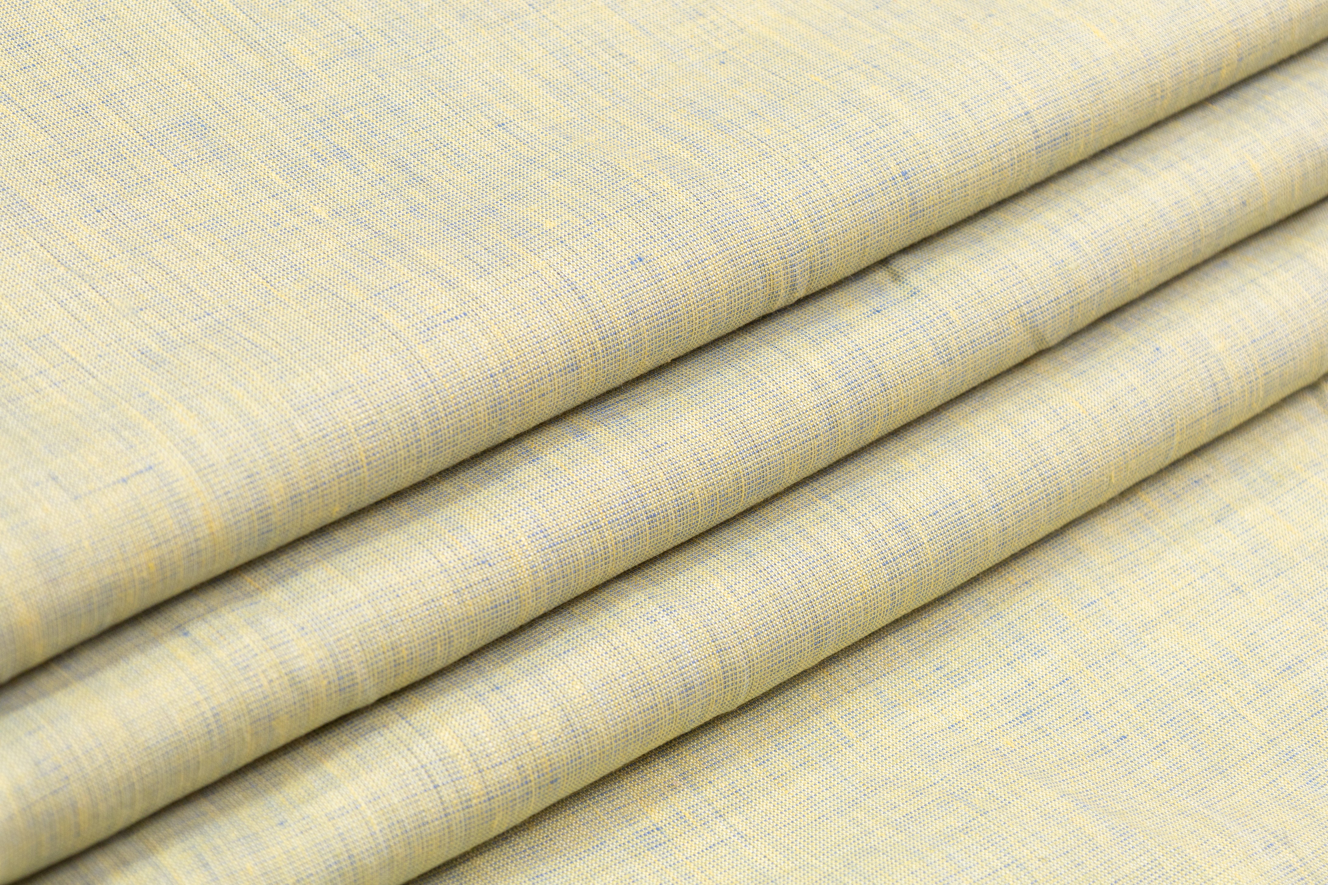 Two Tone Italian Linen - Yellow / Dusty Blue