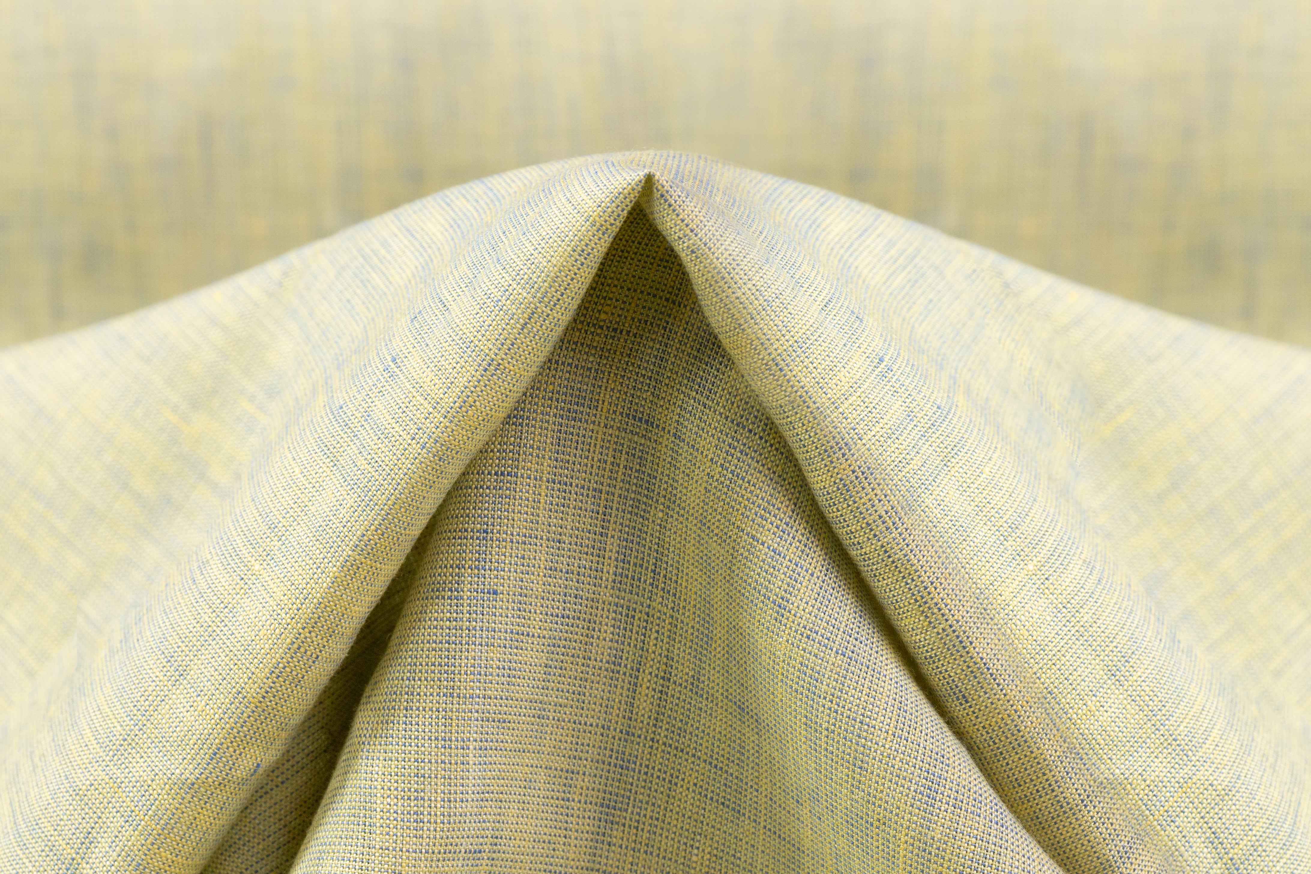 Two Tone Italian Linen - Yellow / Dusty Blue