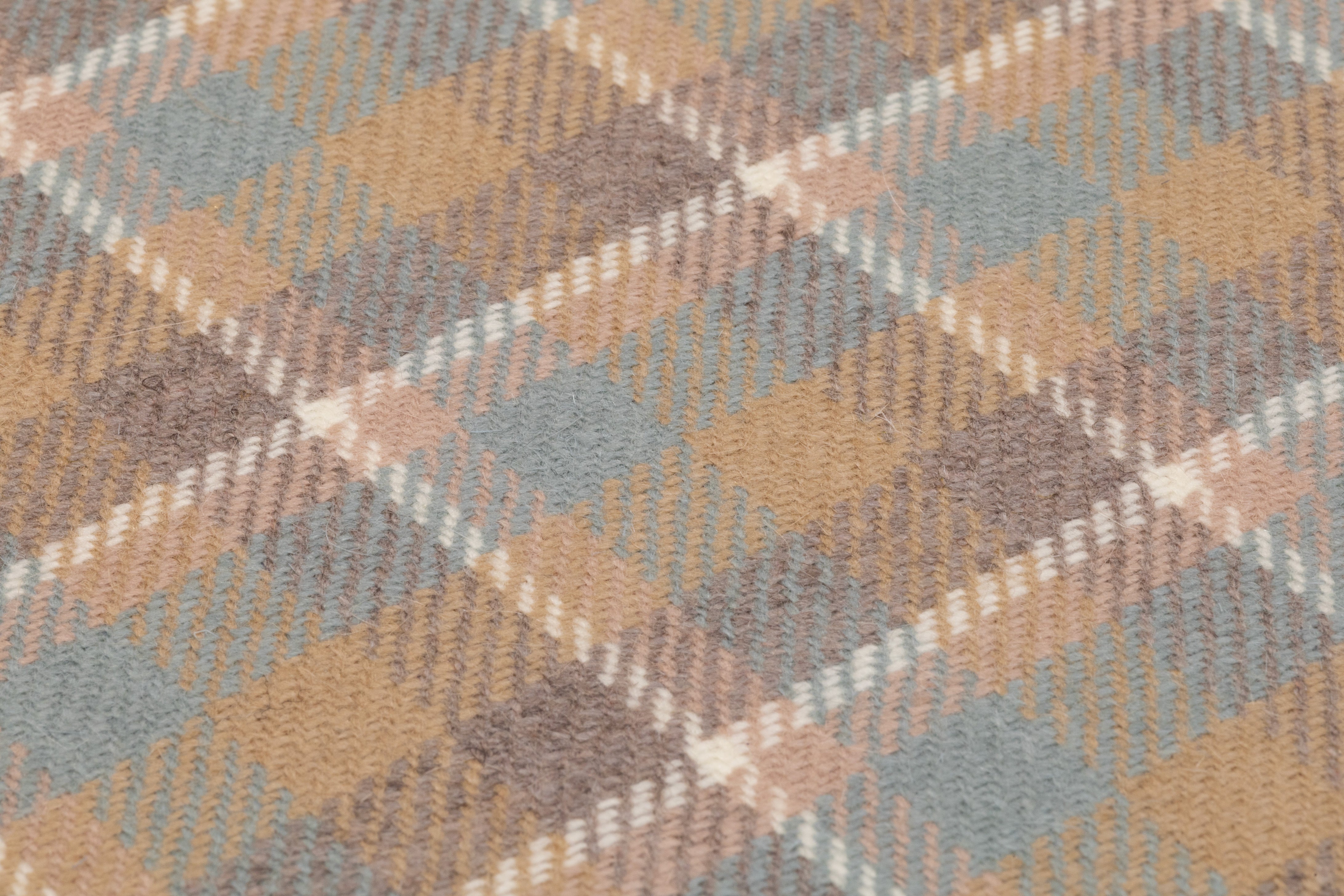 Checked Italian Wool Suiting - Beige / Taupe / Blue