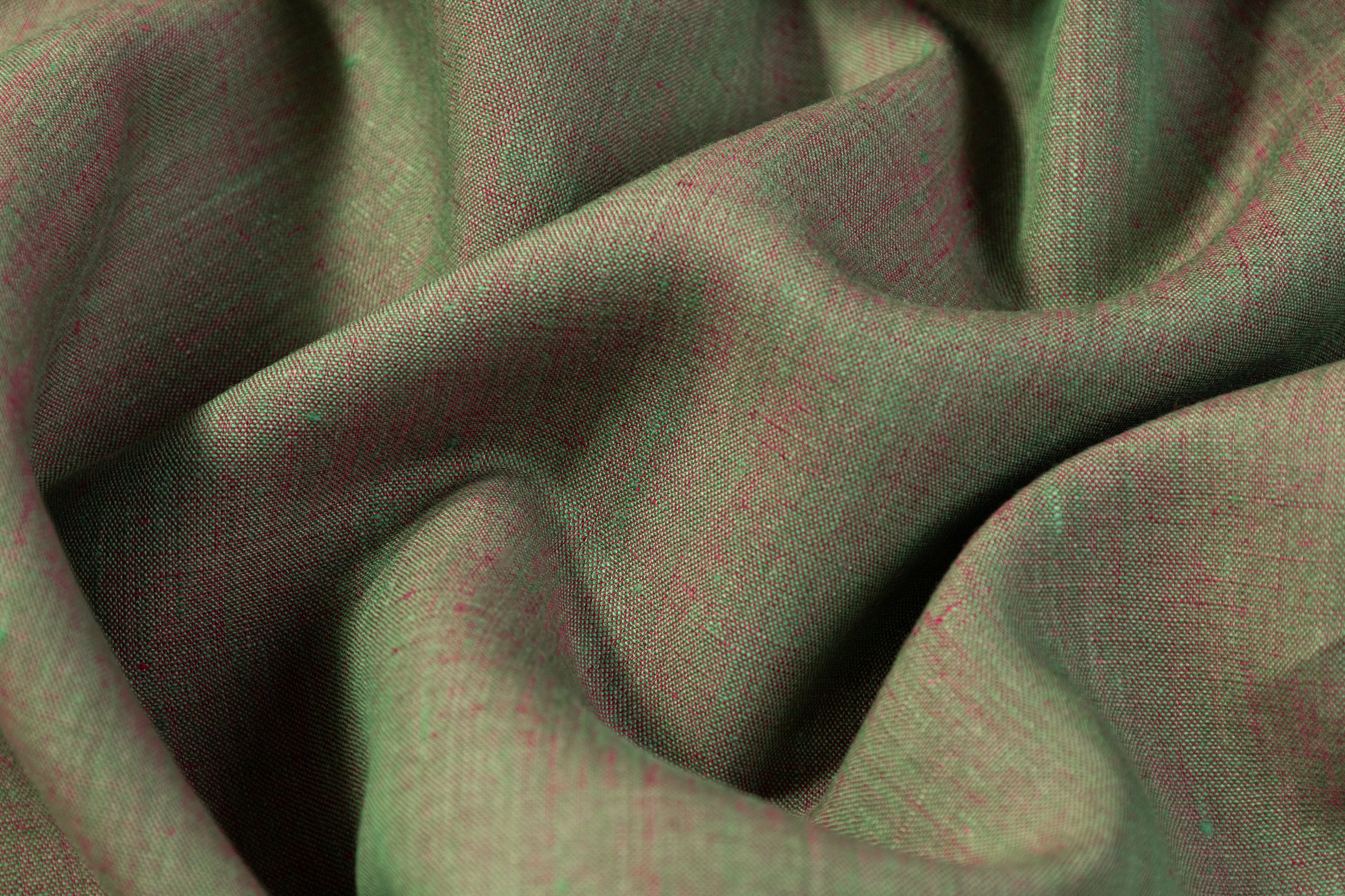 Two Tone Italian Linen - Olive / Rose