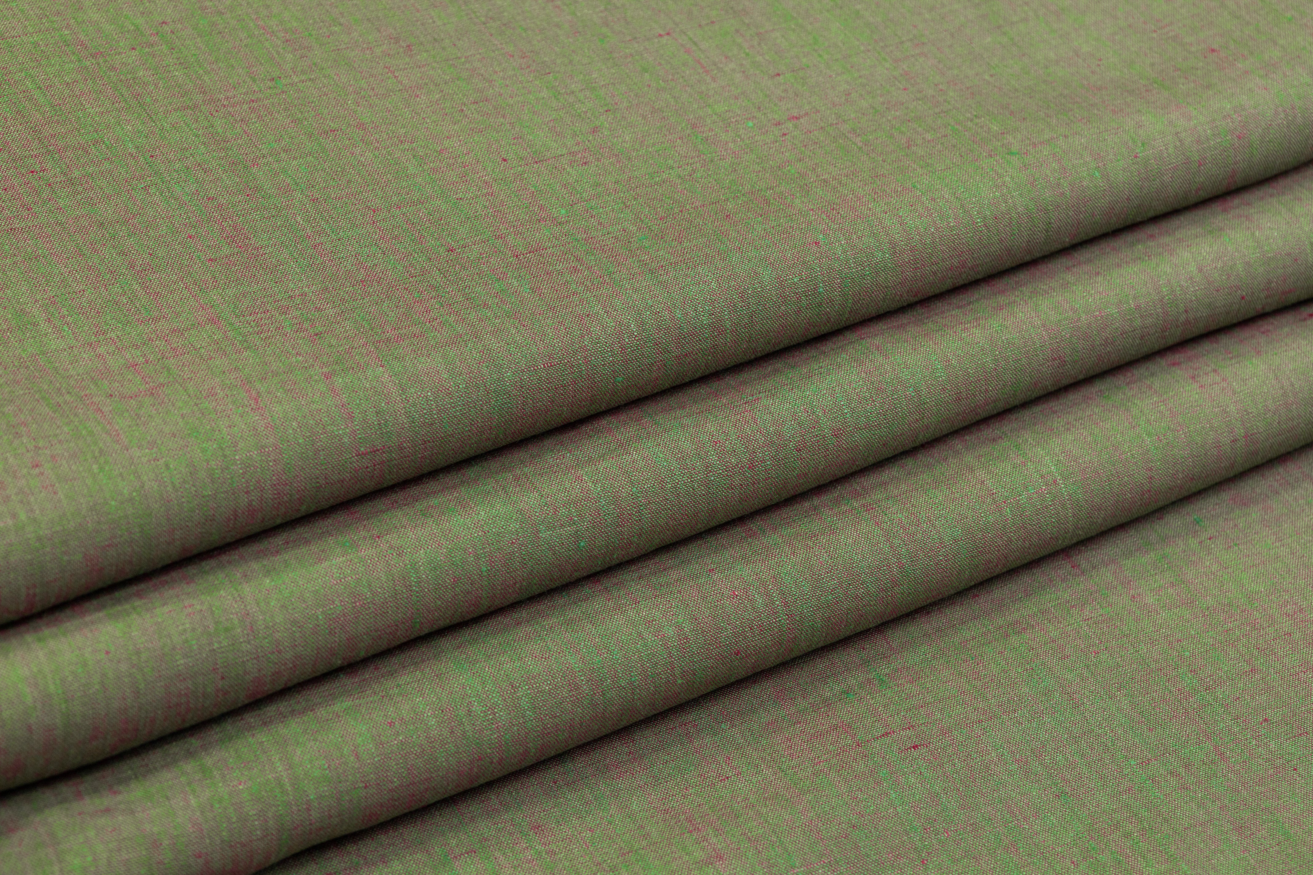 Two Tone Italian Linen - Olive / Rose