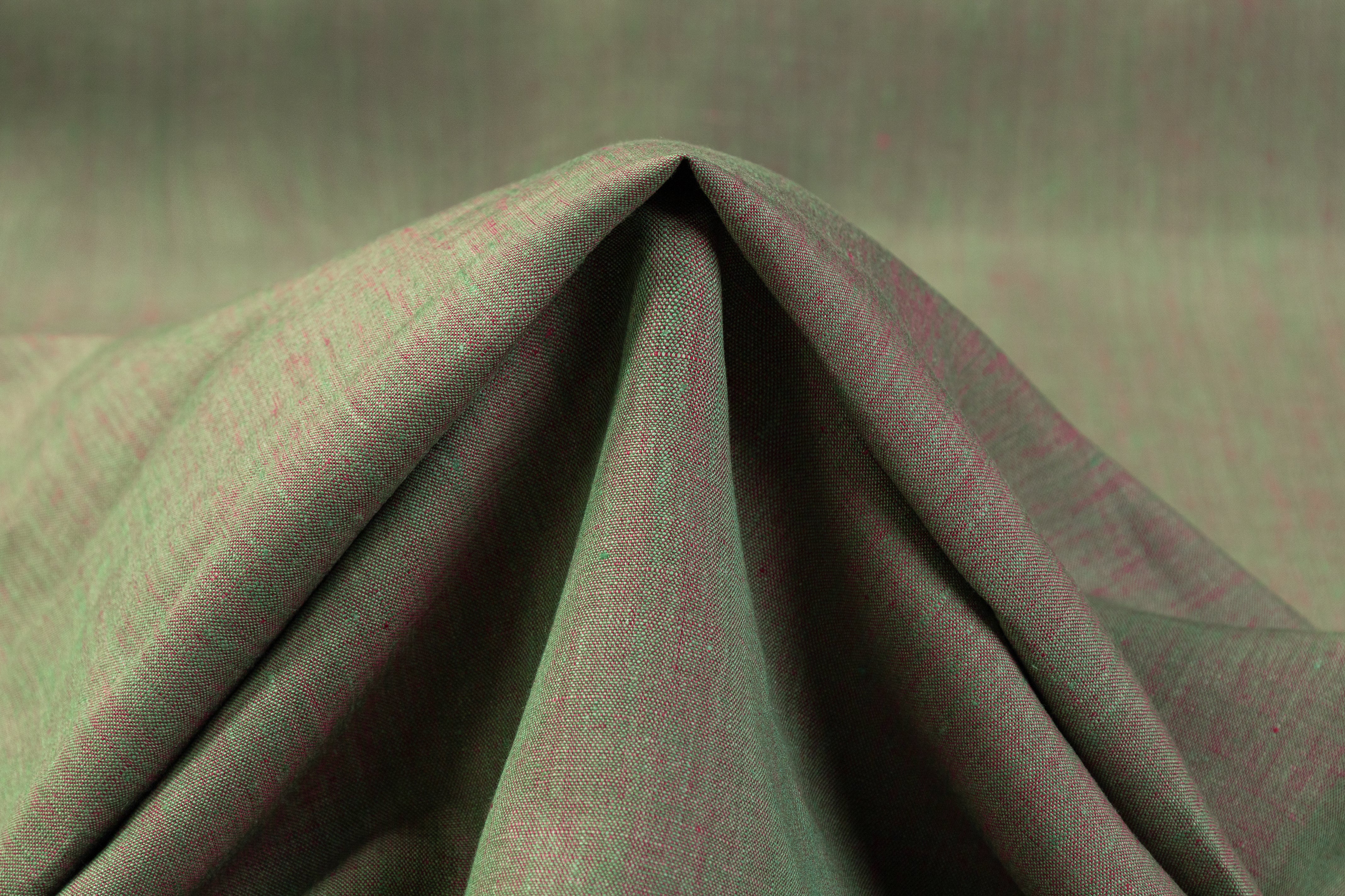 Two Tone Italian Linen - Olive / Rose