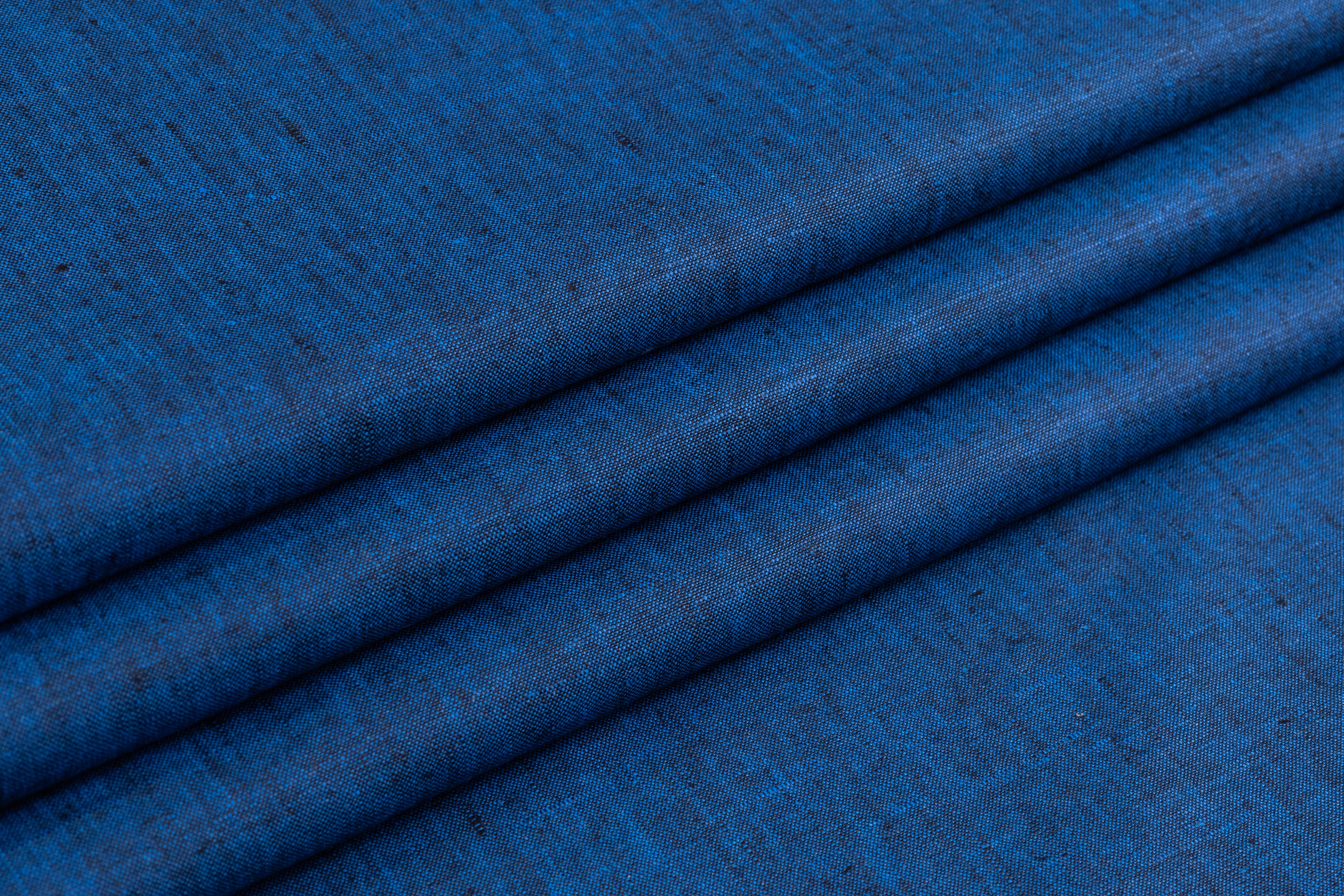 Two Tone Italian Linen - Blue / Black