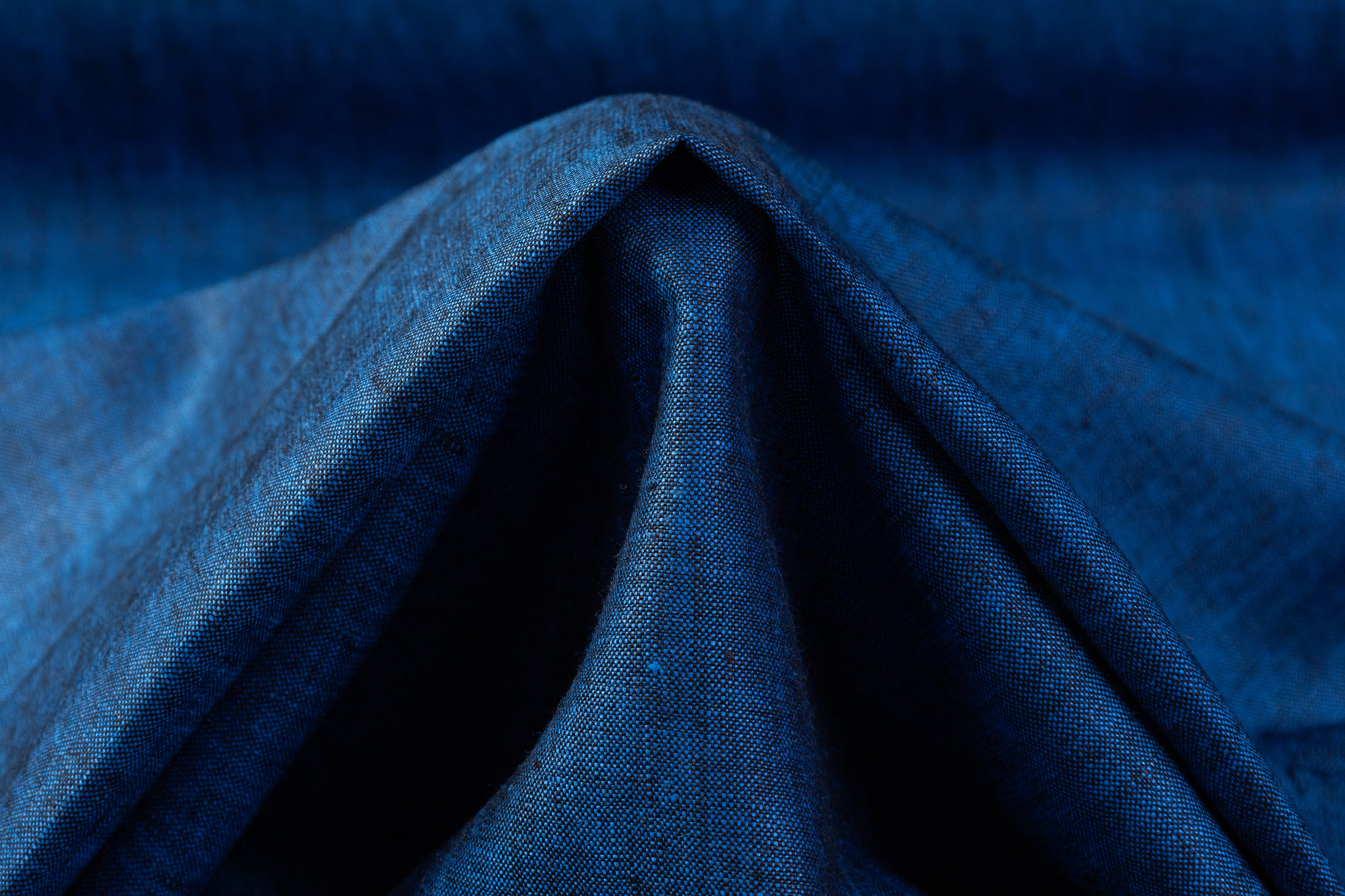 Two Tone Italian Linen - Blue / Black