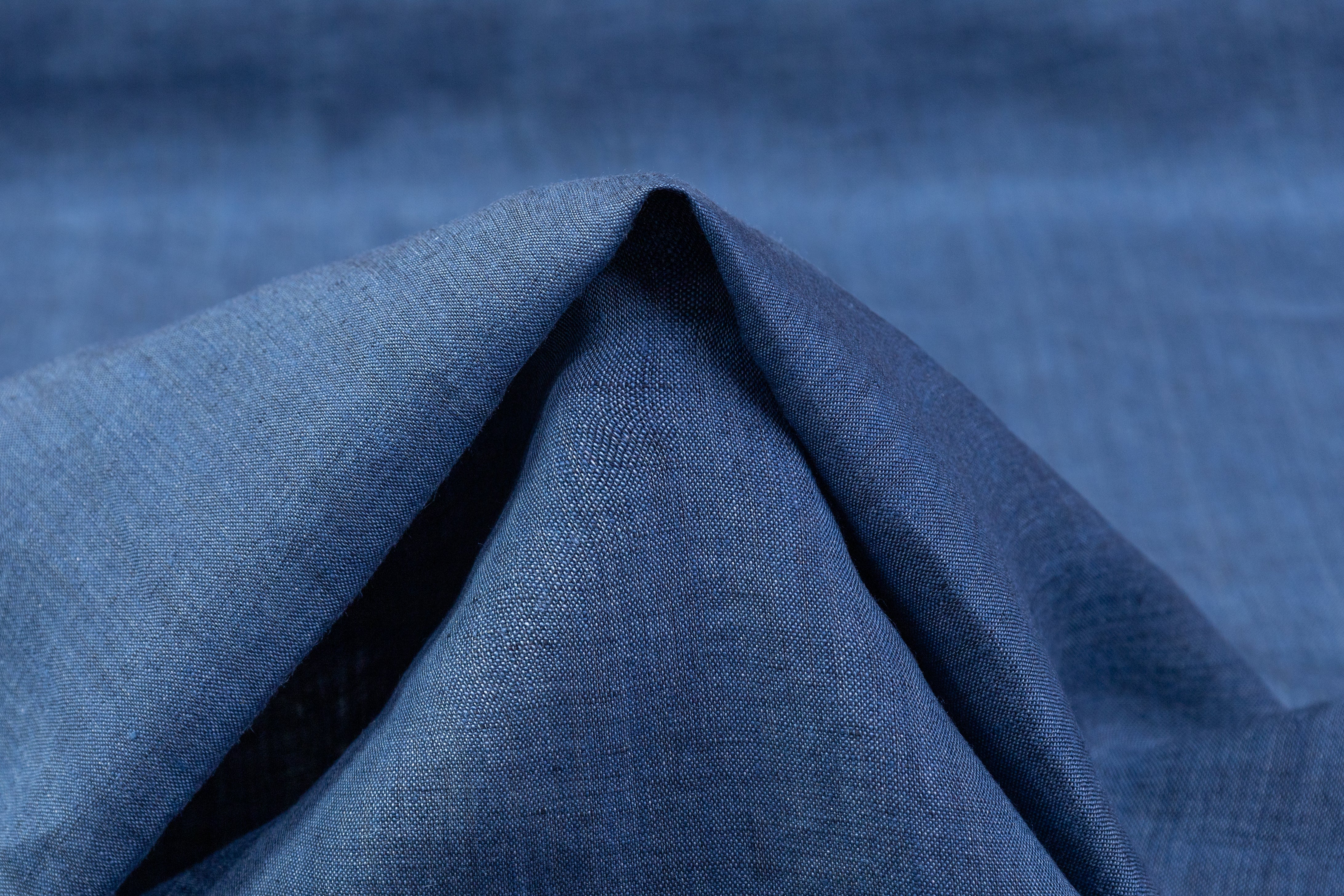 Two Tone Italian Linen - Blue