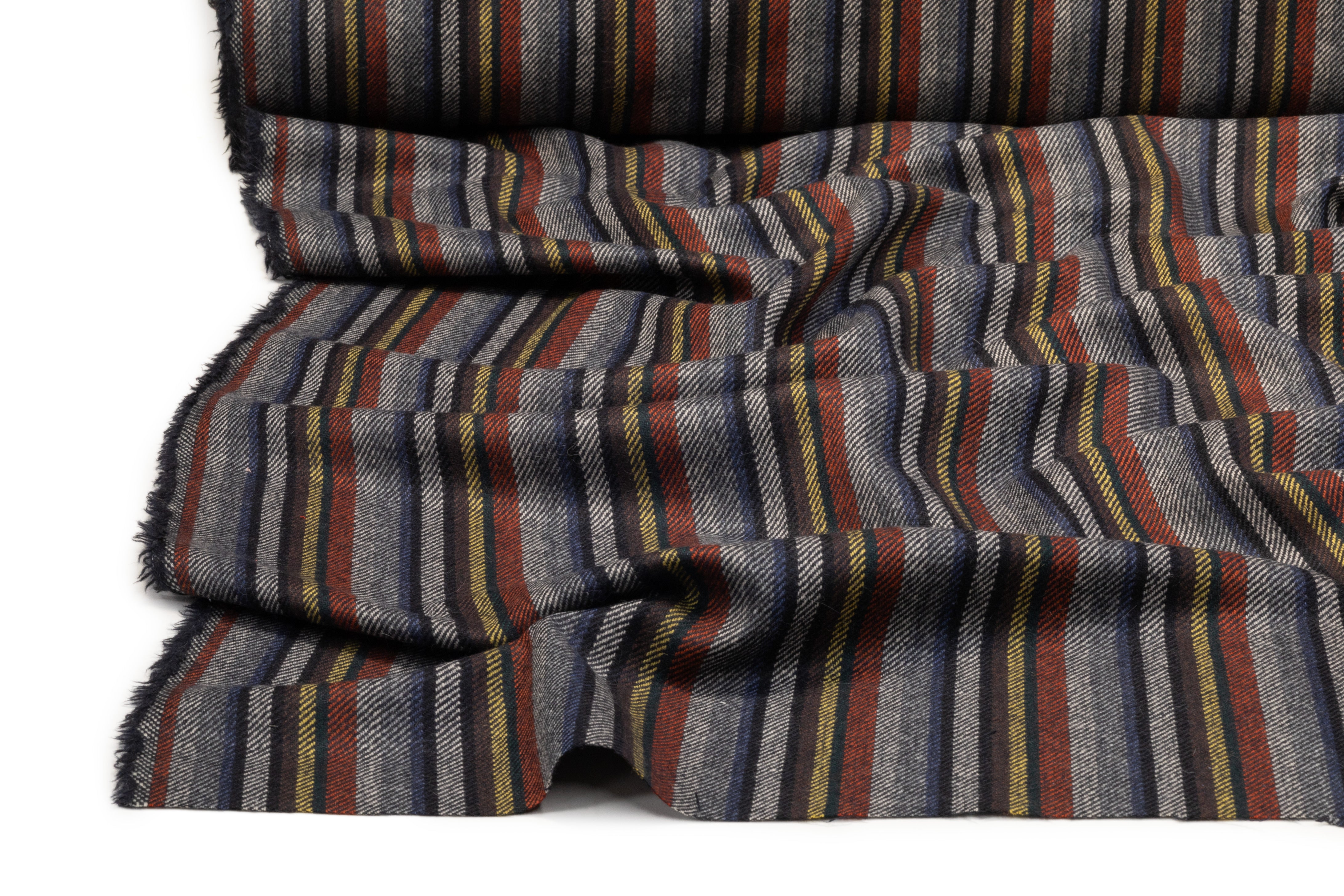 Striped Italian Wool Suiting - Multicolor