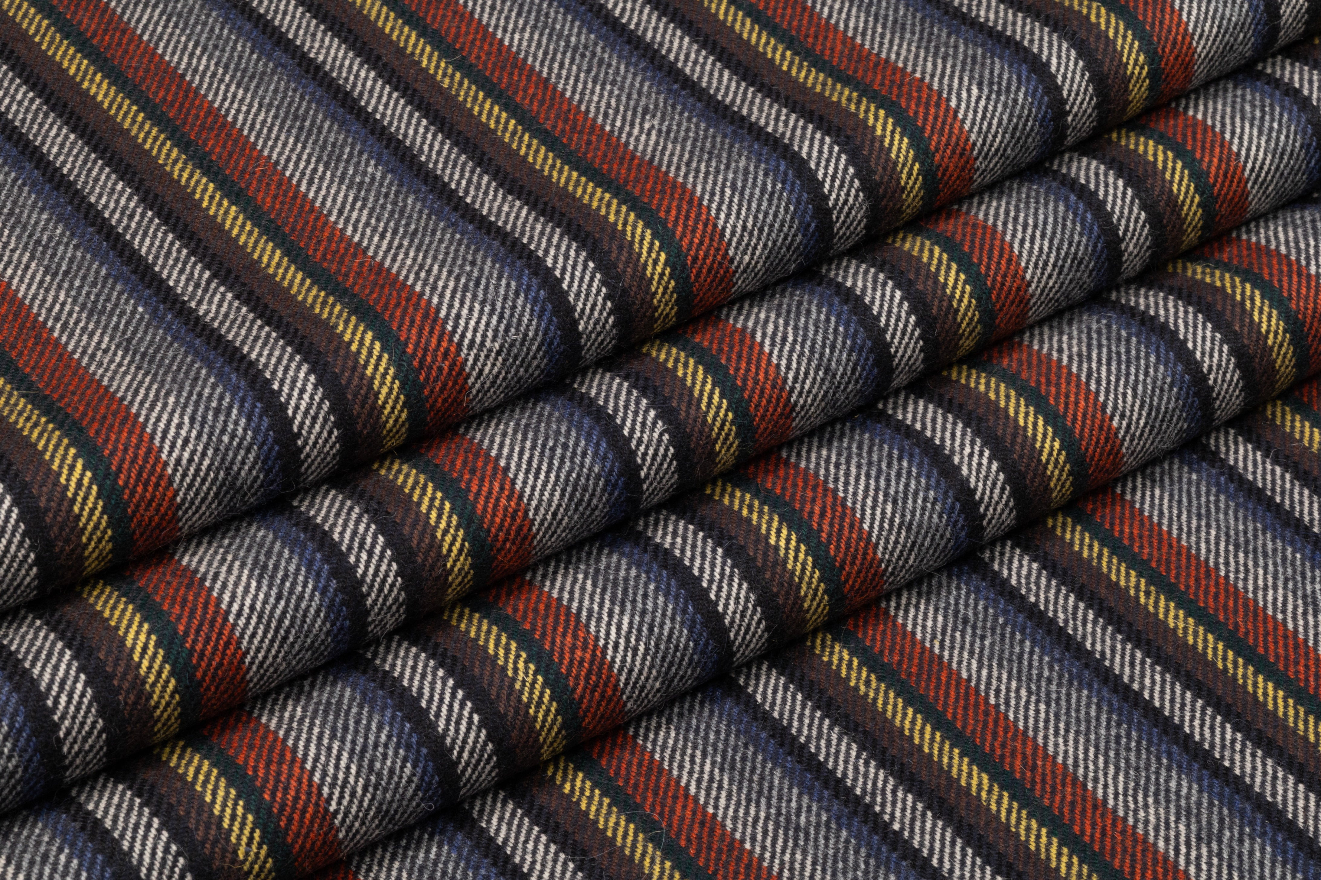 Striped Italian Wool Suiting - Multicolor