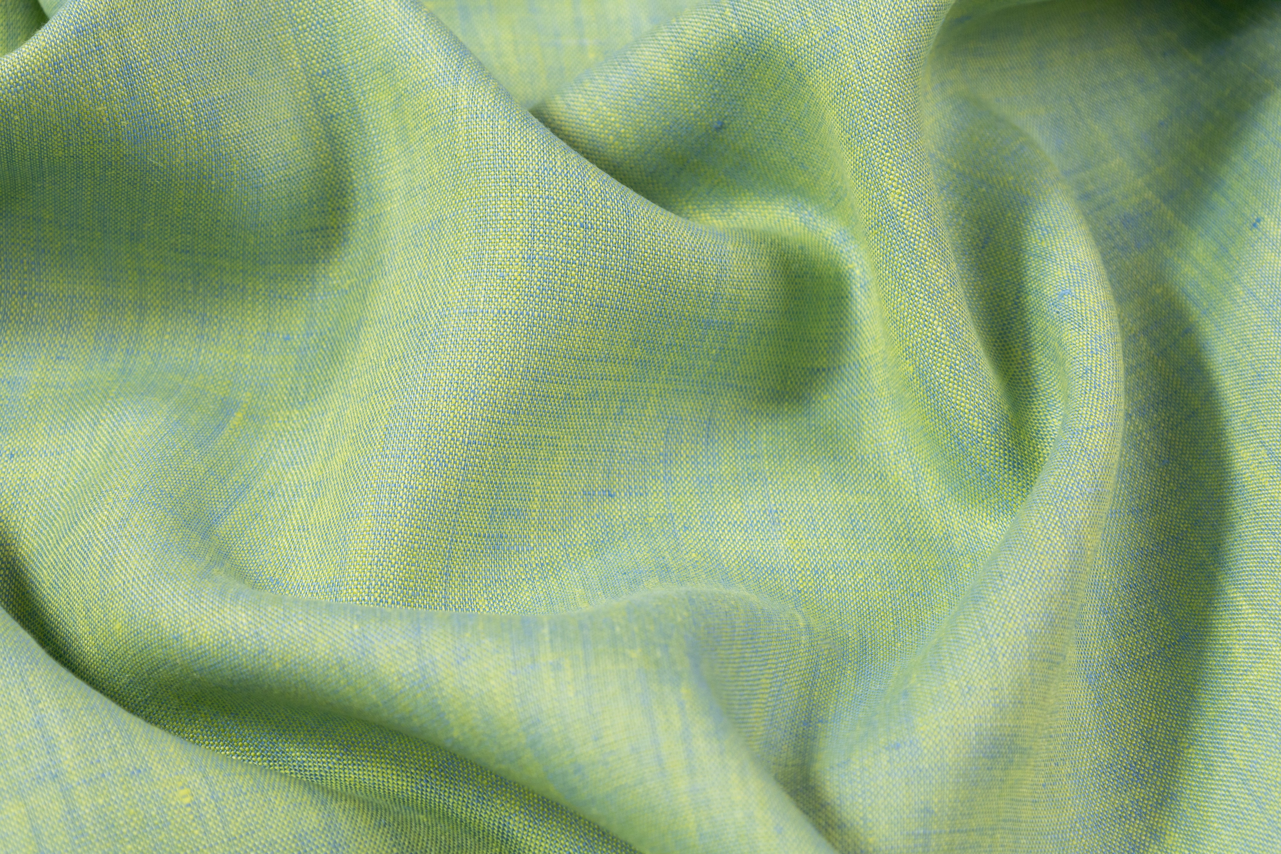 Two Tone Italian Linen - Blue / Green