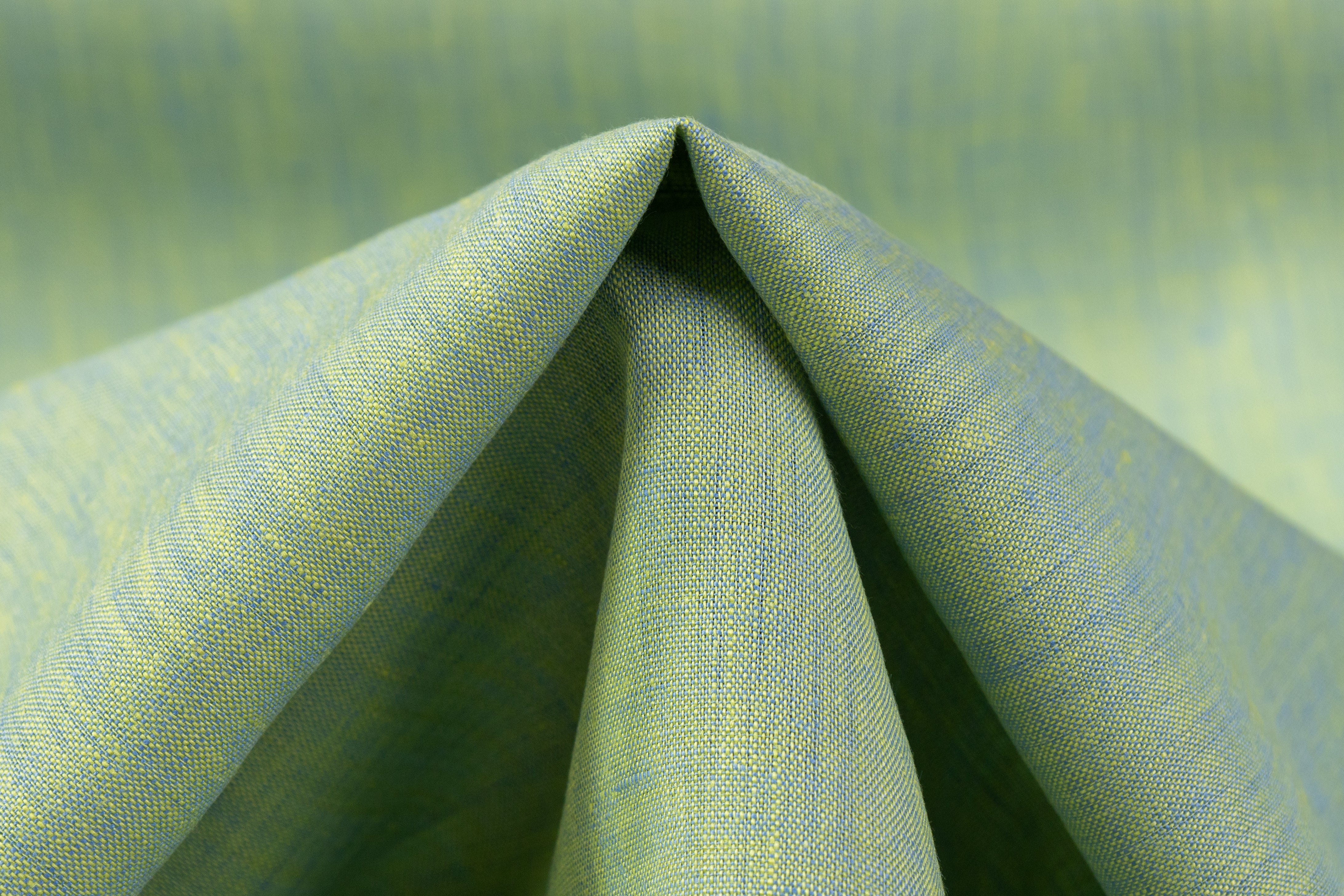 Two Tone Italian Linen - Blue / Green