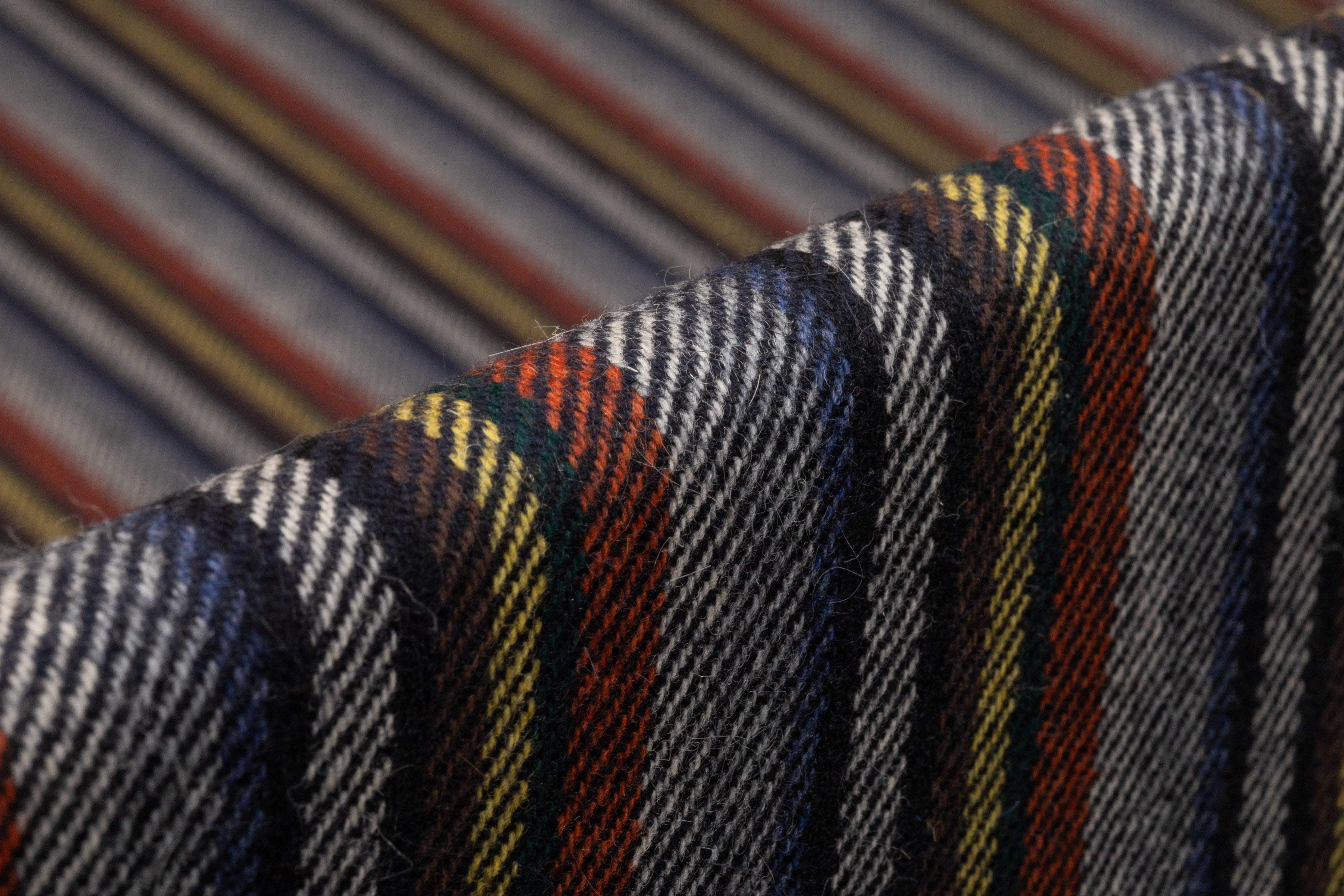 Striped Italian Wool Suiting - Multicolor