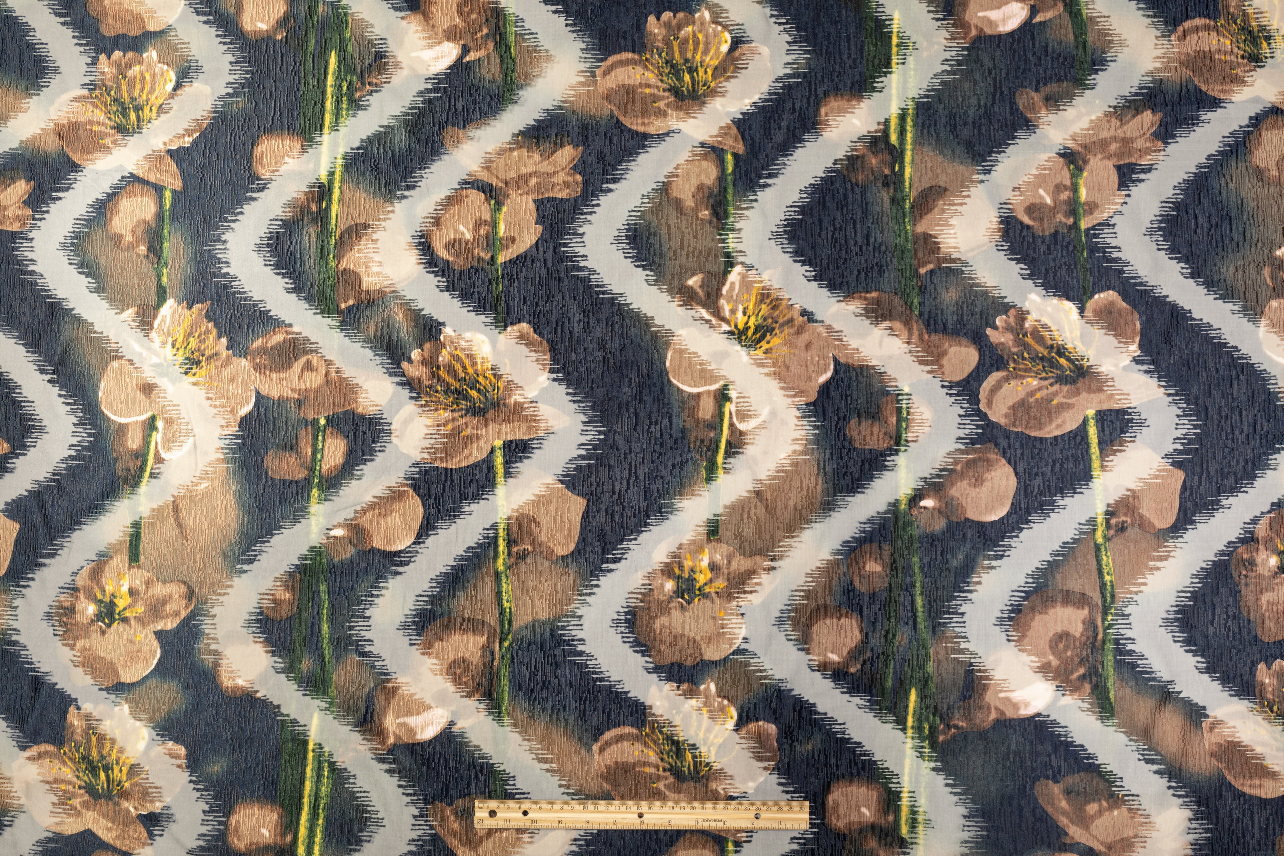 Abstract Textured Organza Burnout Brocade - Multicolor