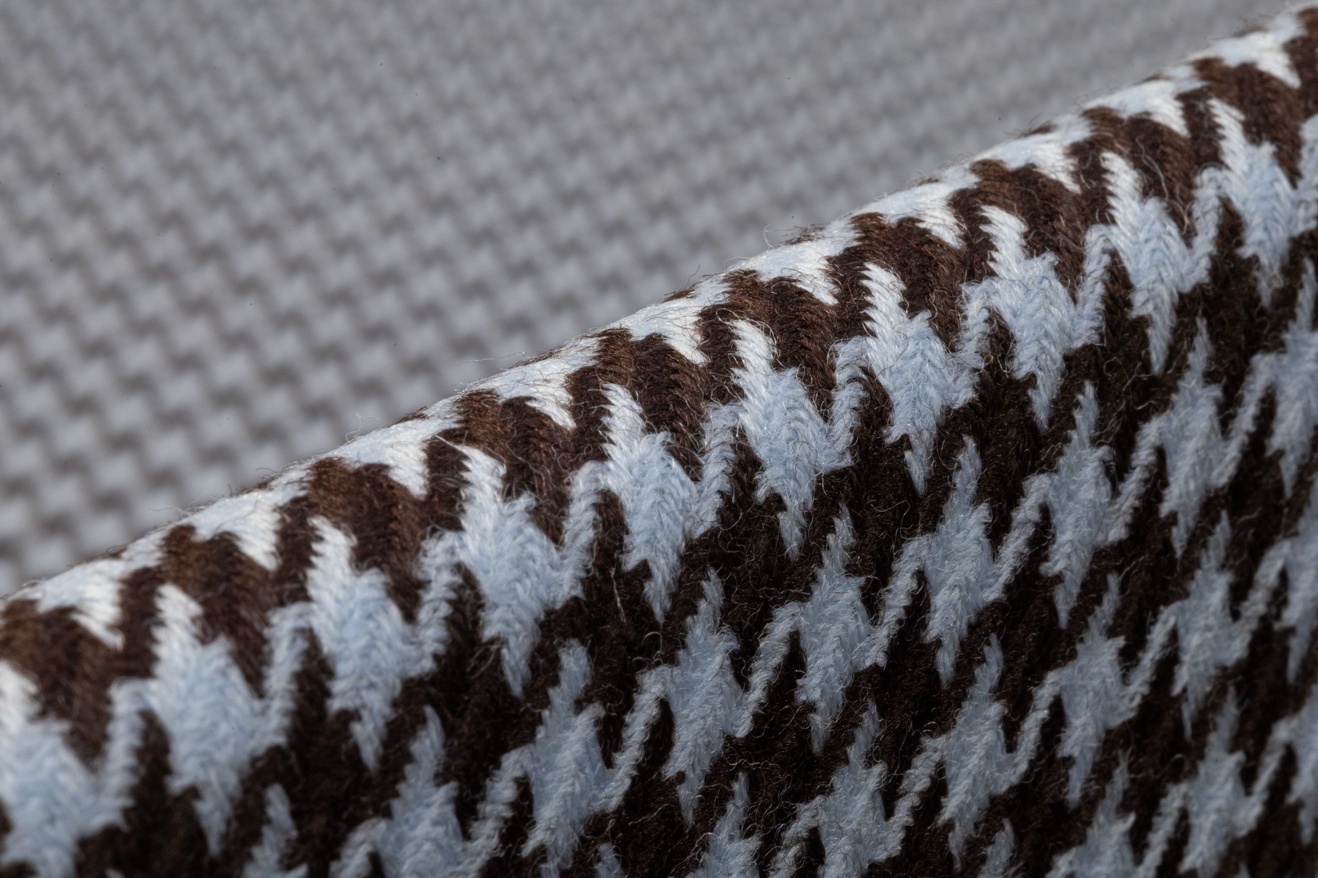Houndstooth Italian Wool Suiting - Blue / Brown