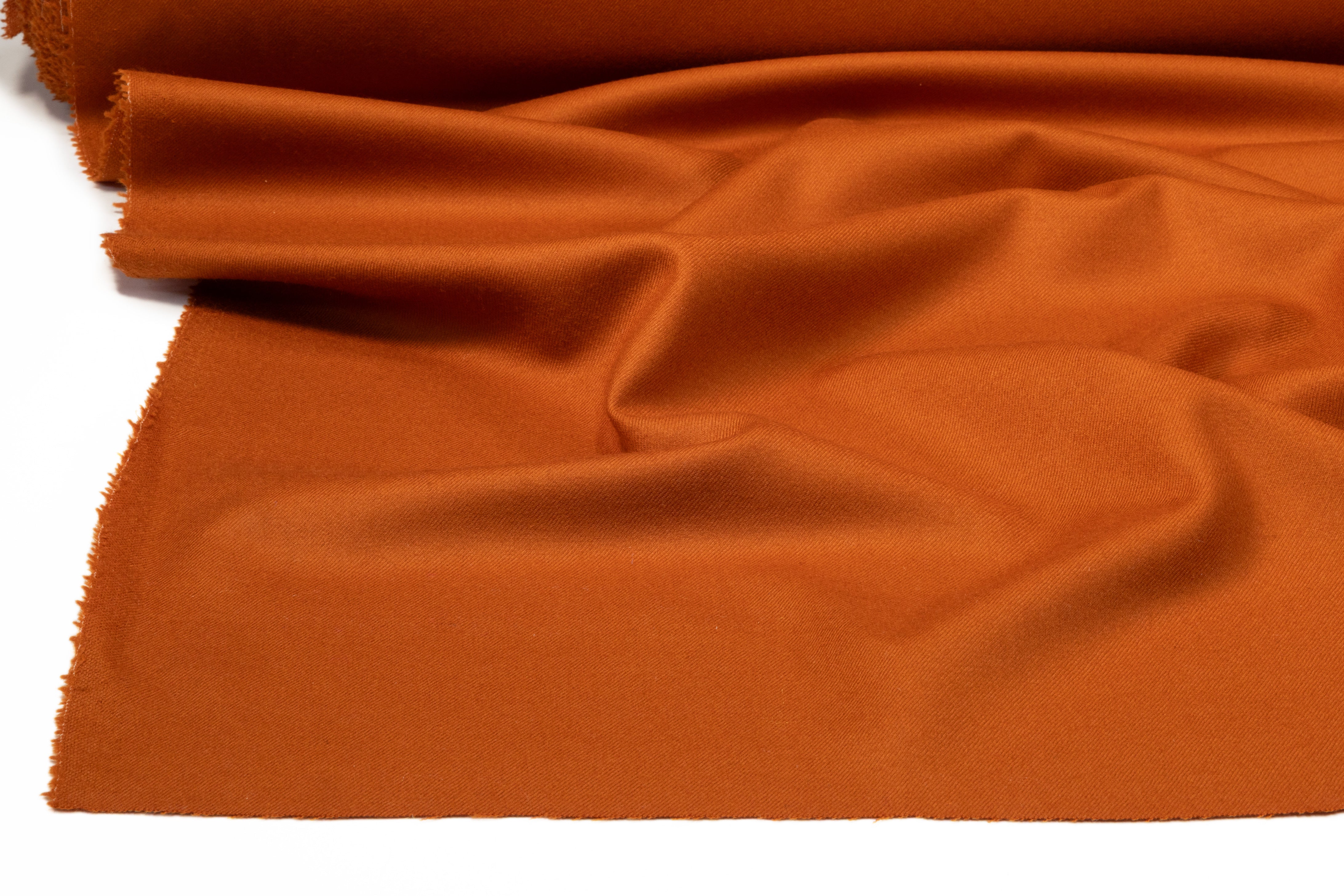 Italian Wool Twill Flannel - Burnt Orange