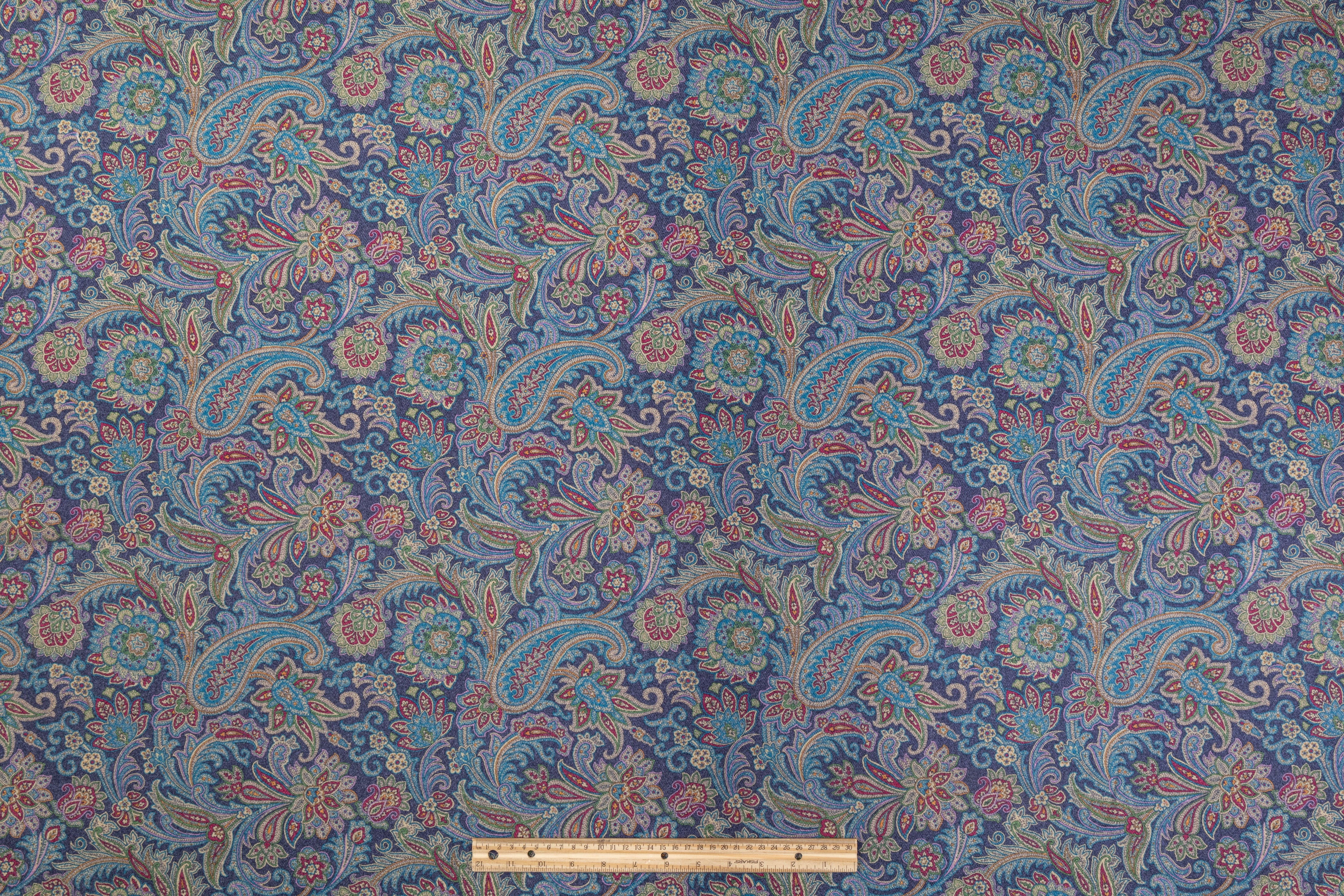 Etro - Paisley Printed Italian Silk Wool Cashmere Coating - Blue