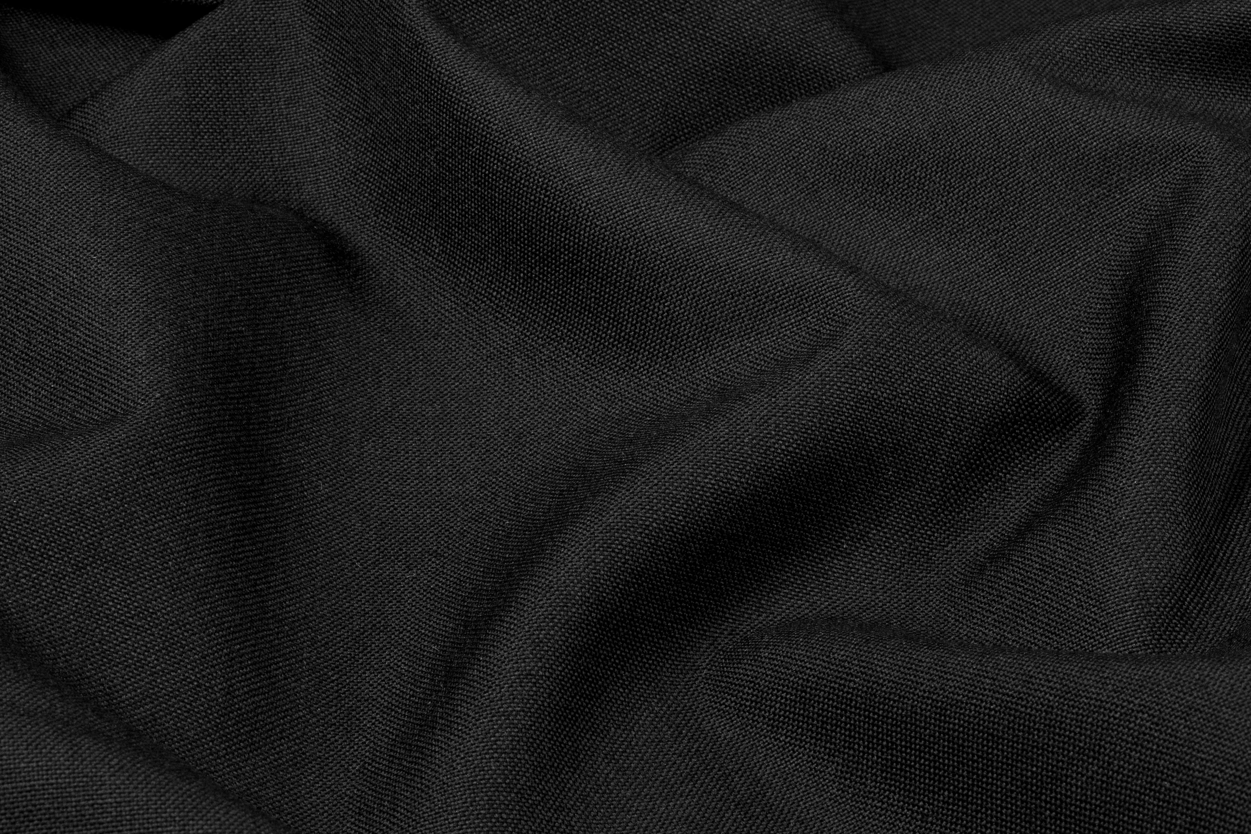Luxury Worsted and 2 Ply Mohair Wool English Suiting - Black