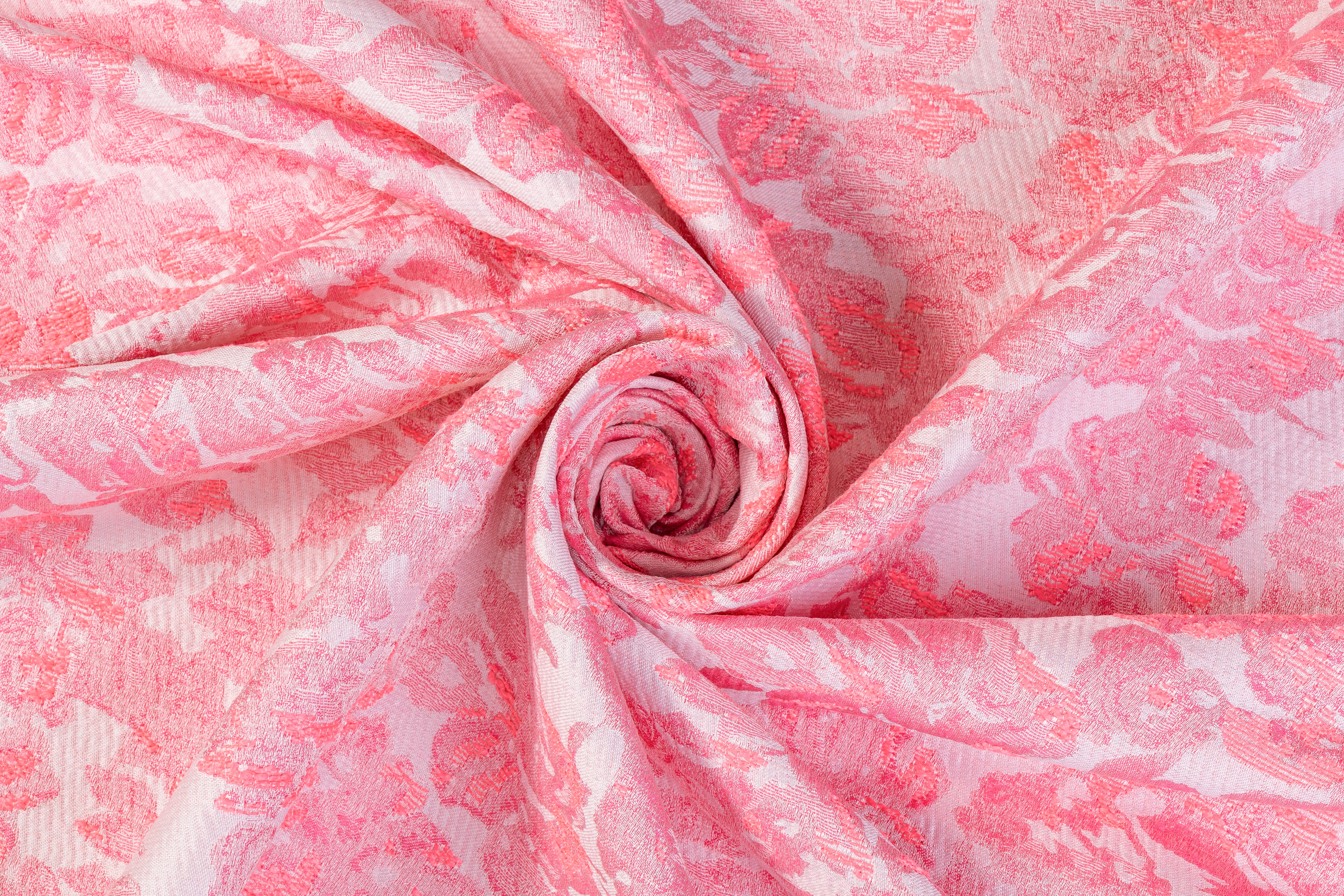Abstract Floral Brocade - Pink